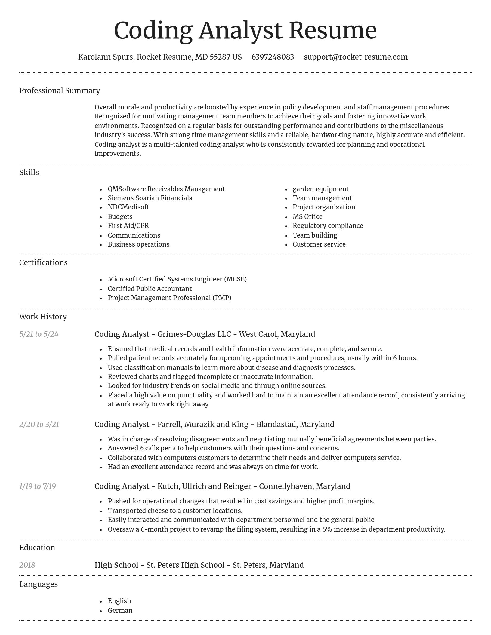 Dignified resume template