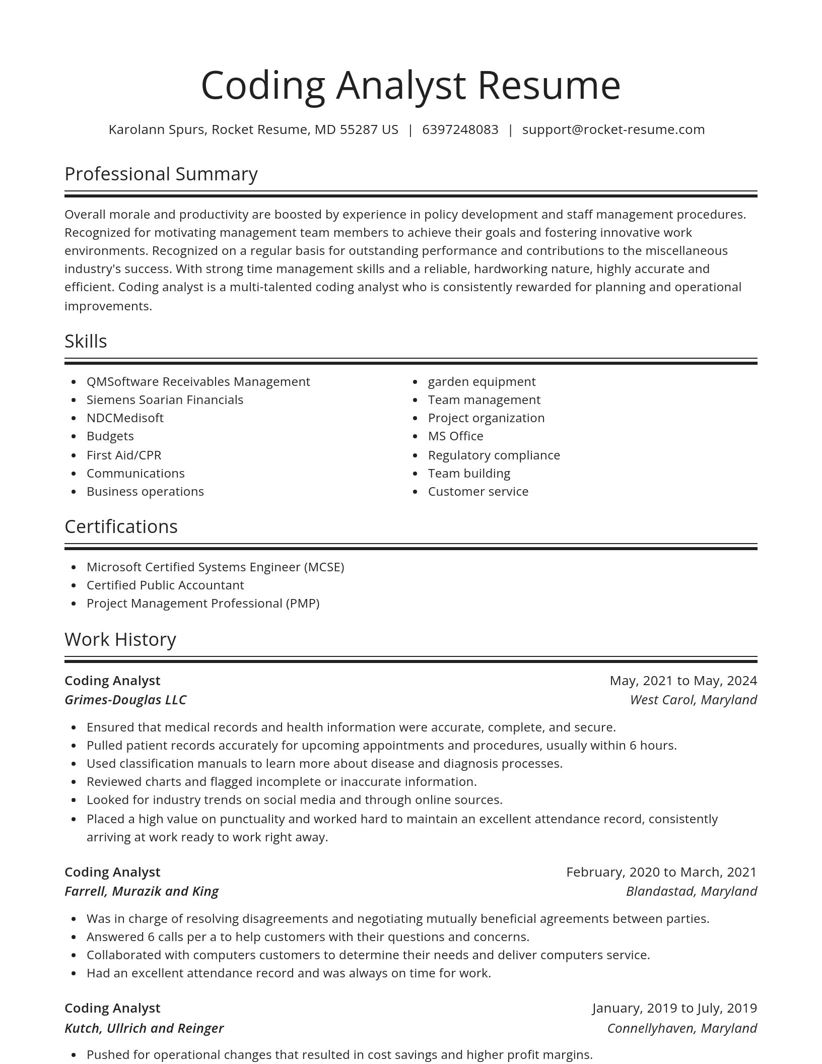 Spotlight resume template