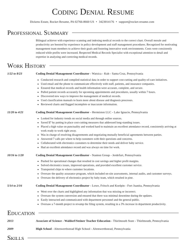 Director resume template