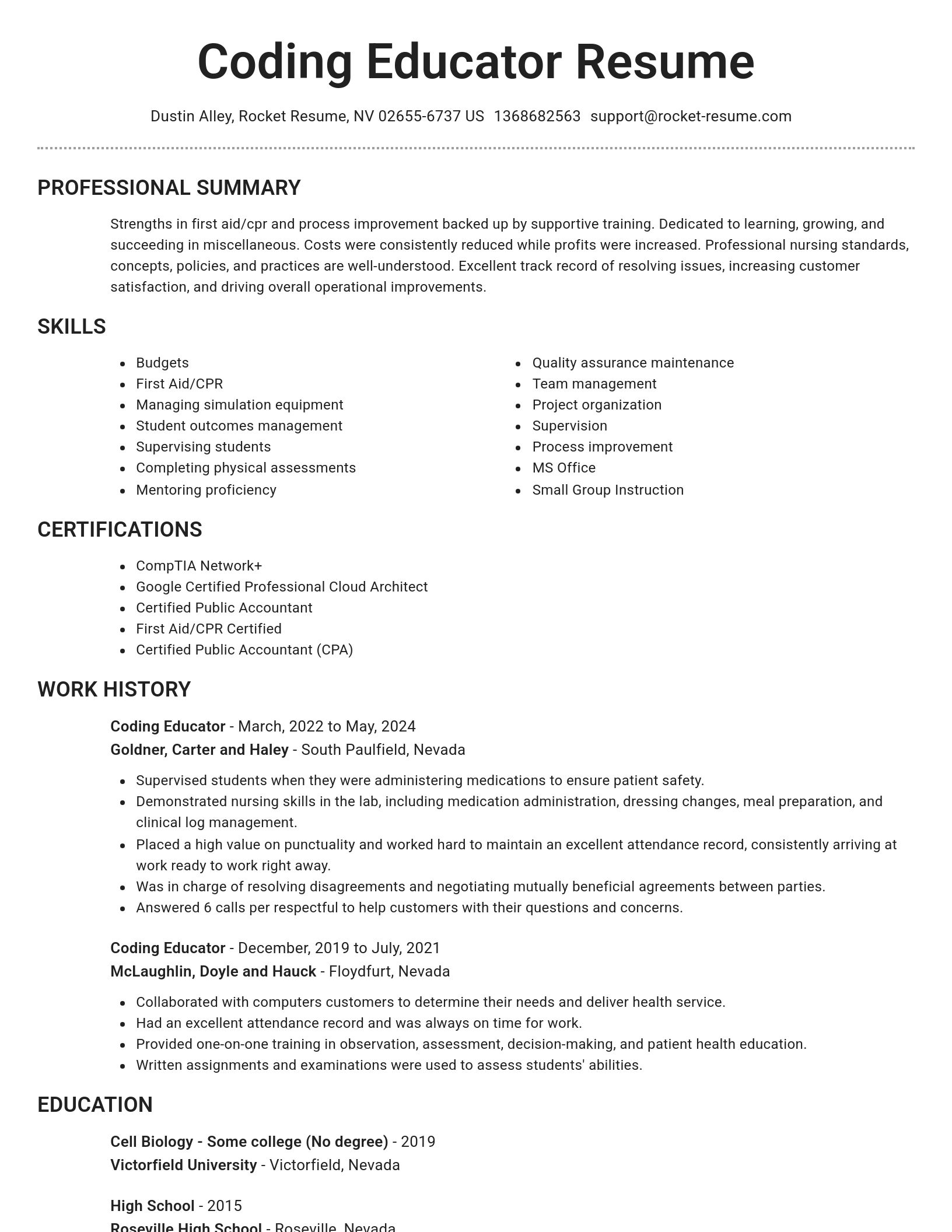 Brilliant resume template