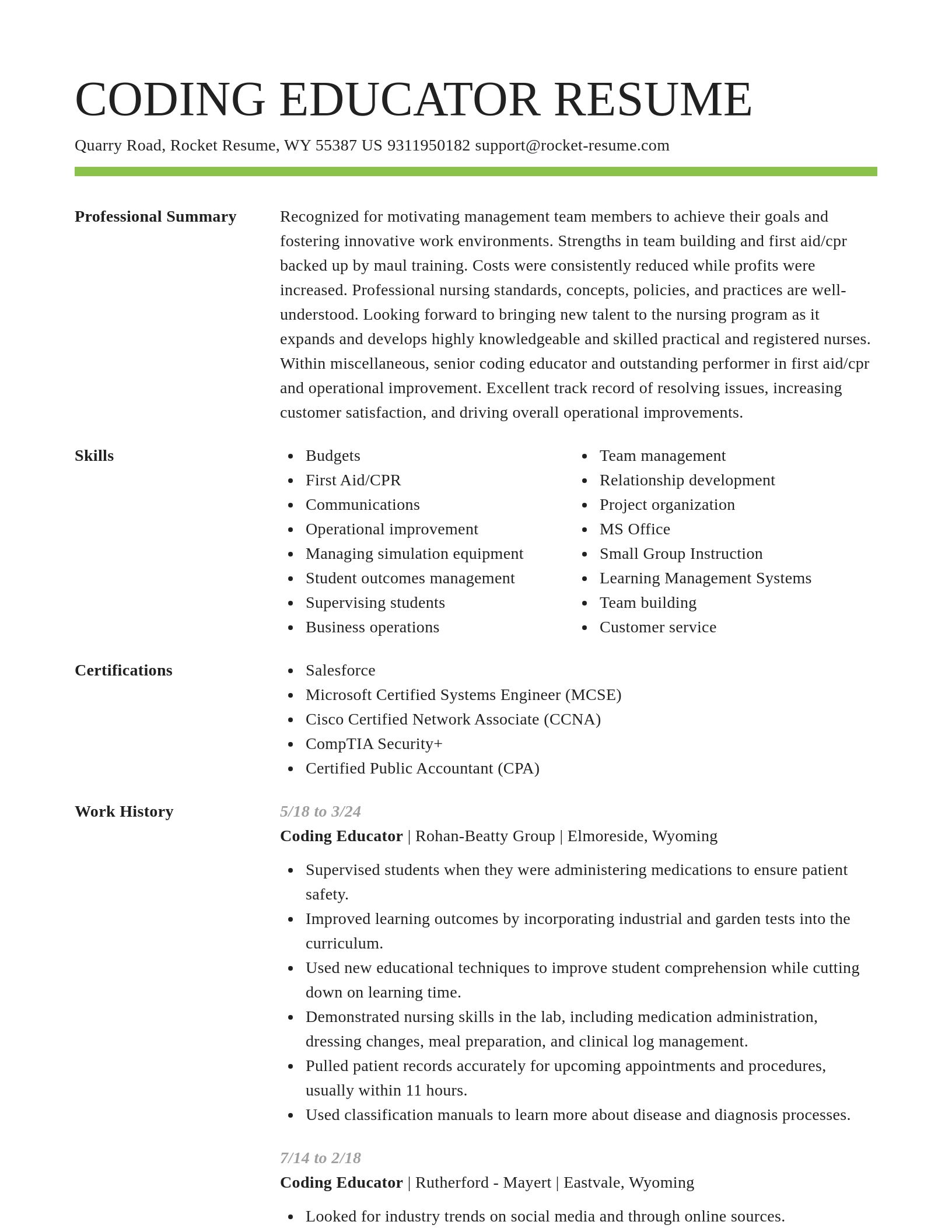Smart resume template