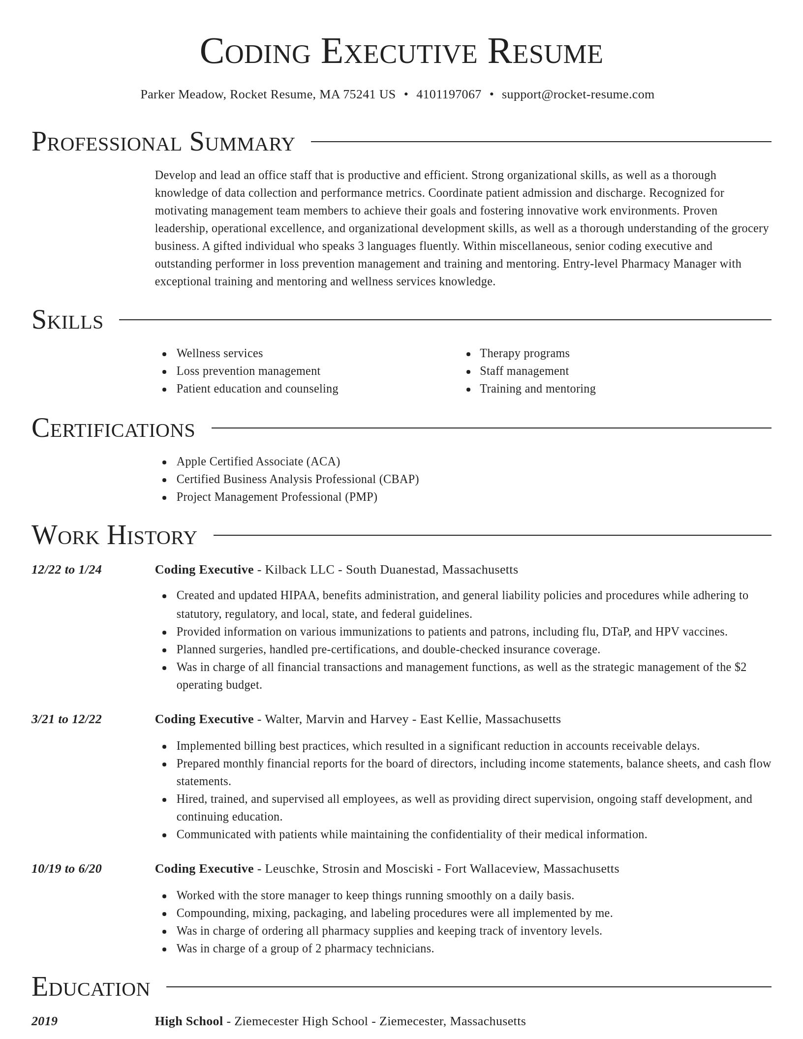 Director resume template