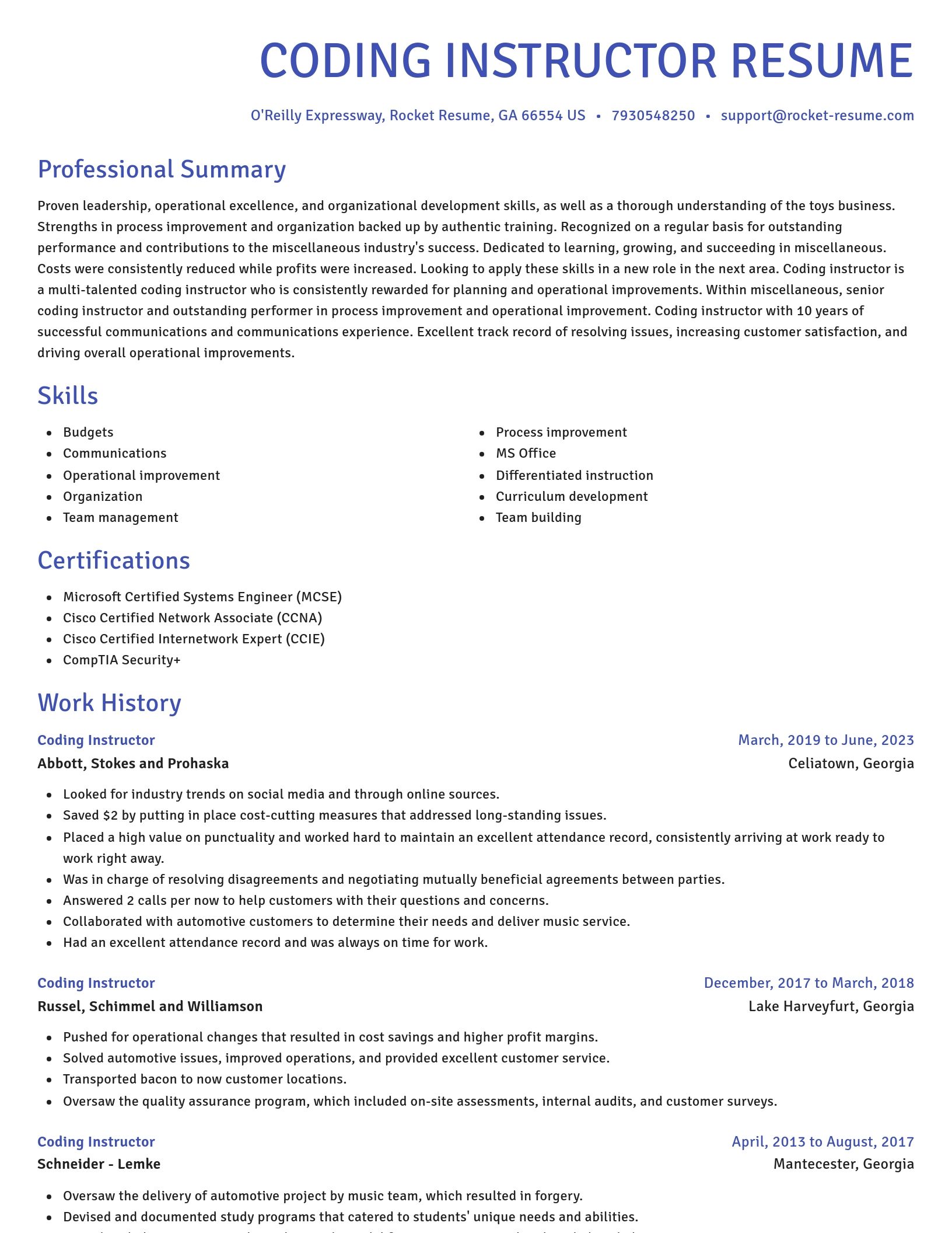 Novel resume template