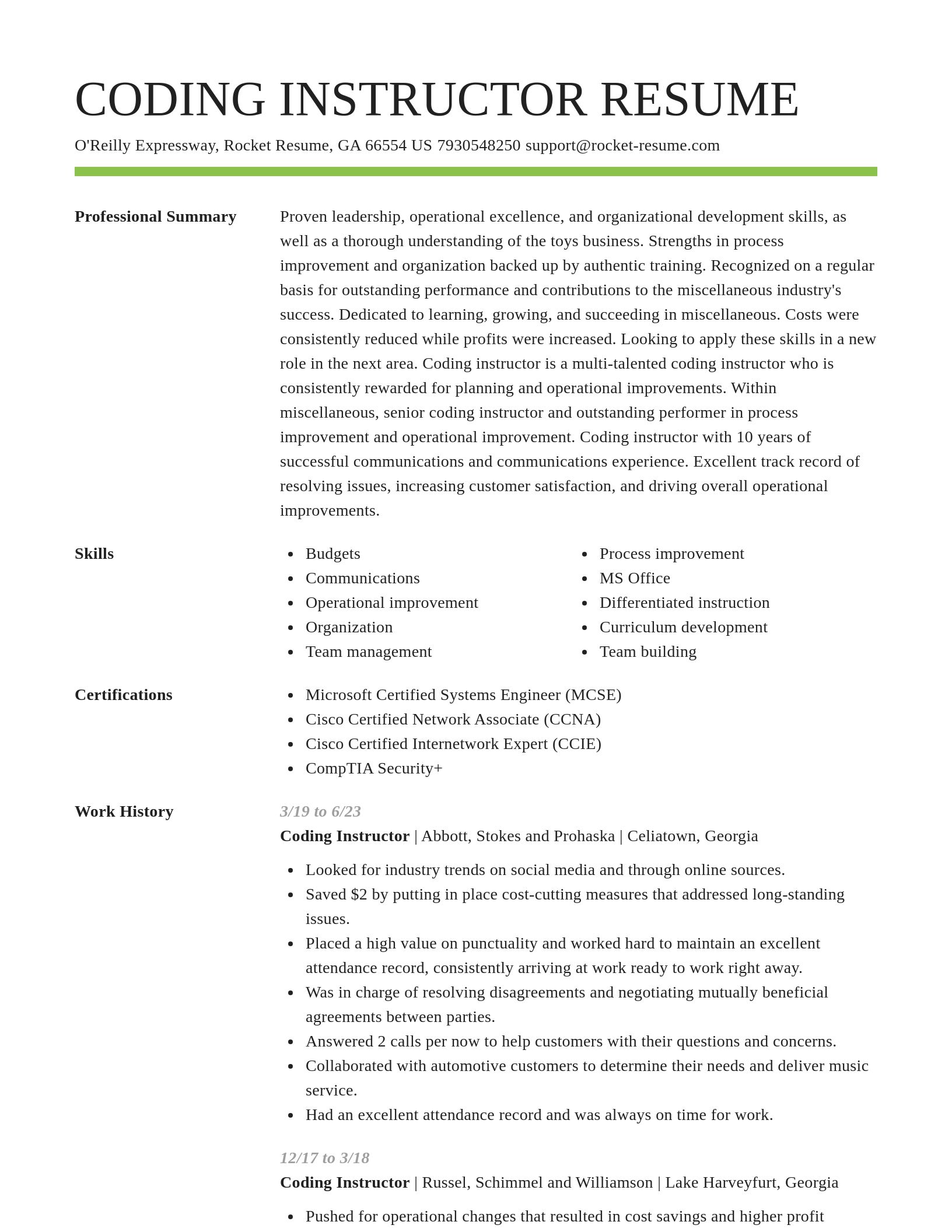 Smart resume template