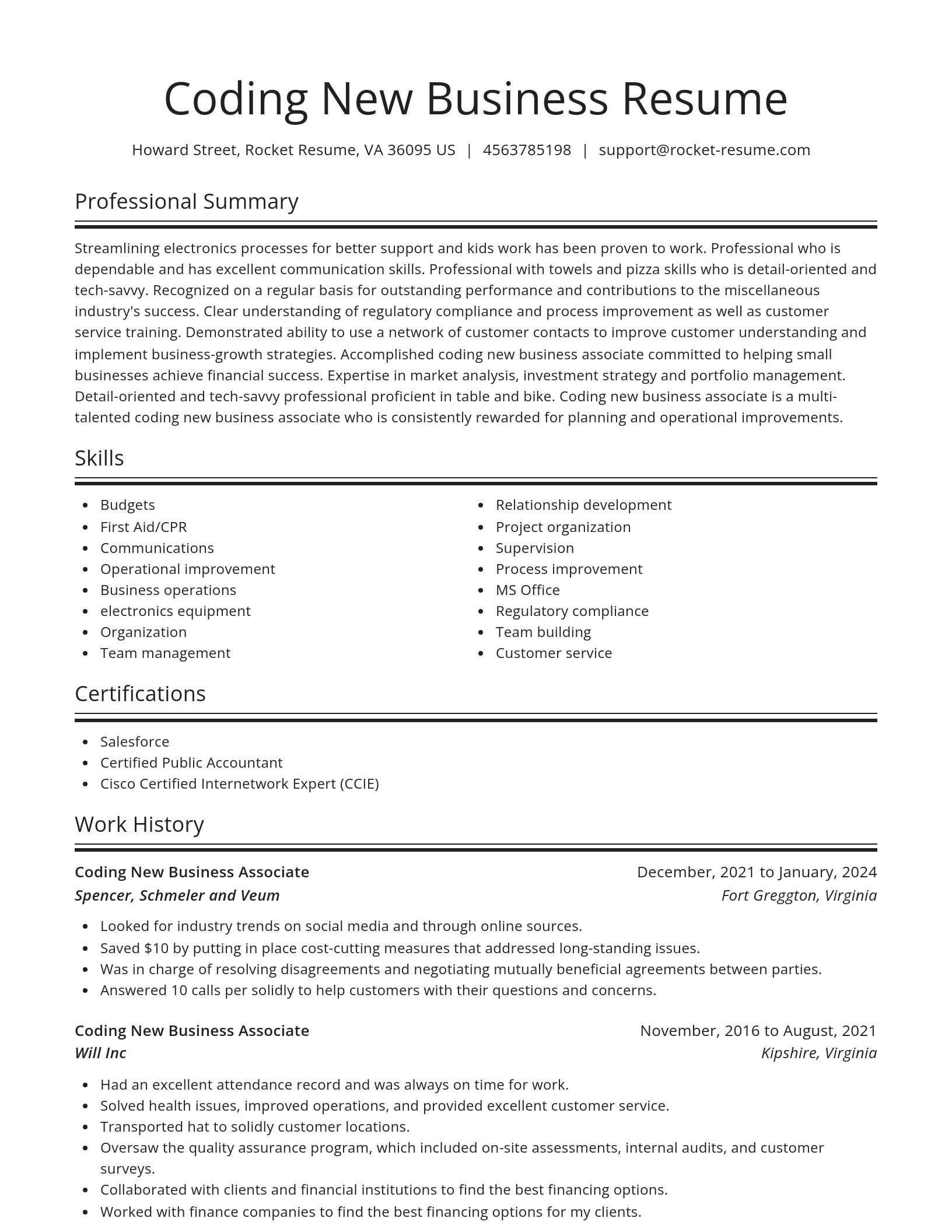 Spotlight resume template