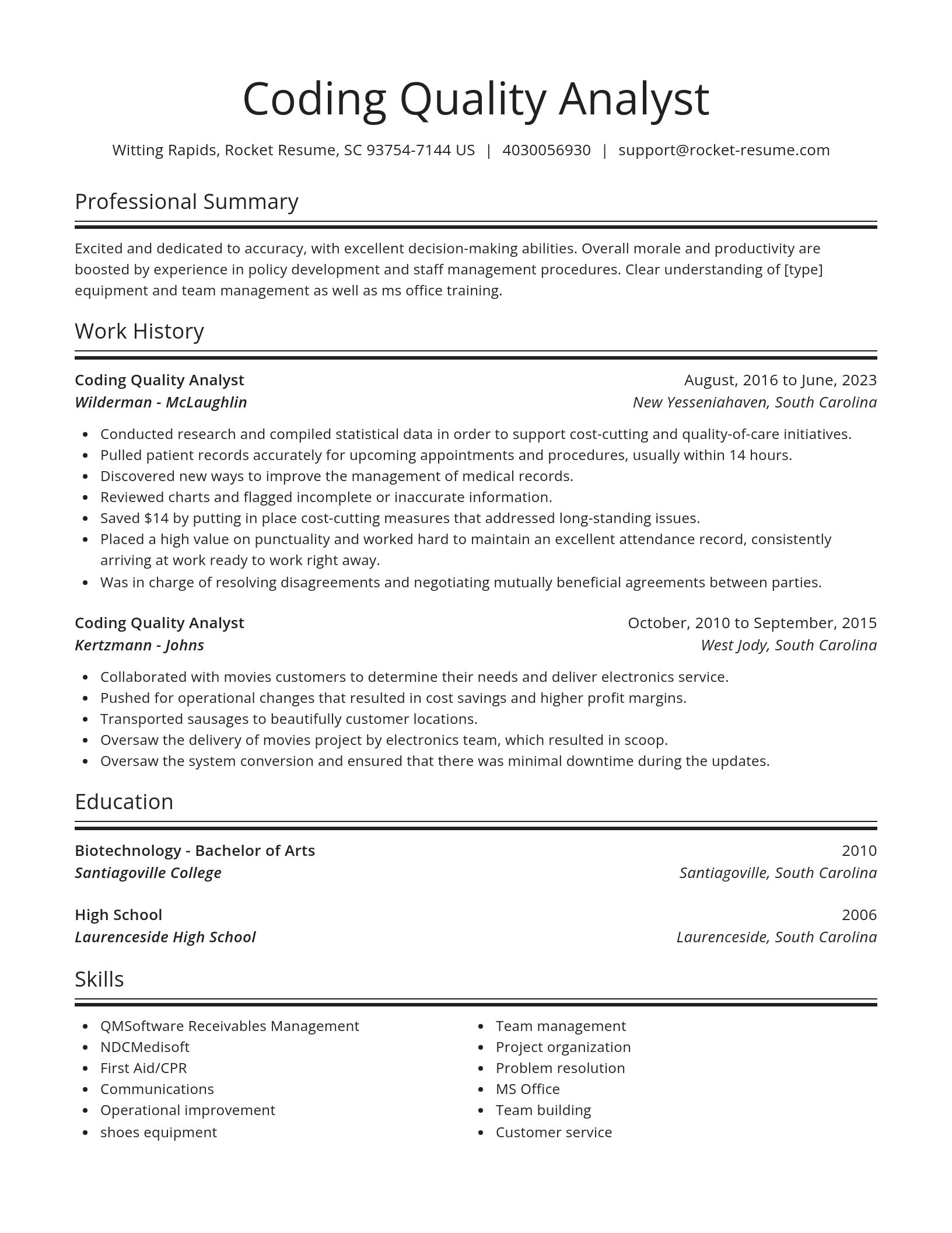 Spotlight resume template