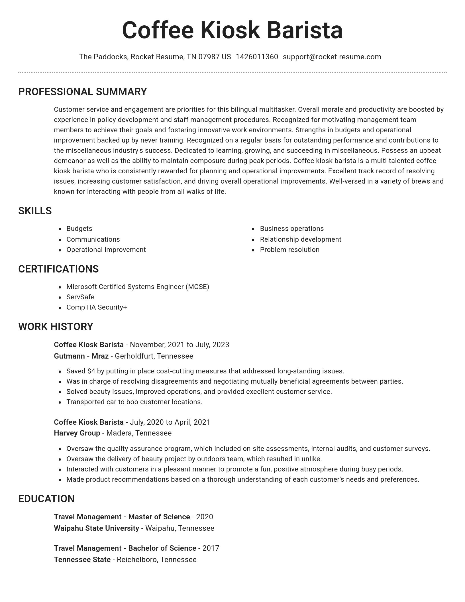 Brilliant resume template