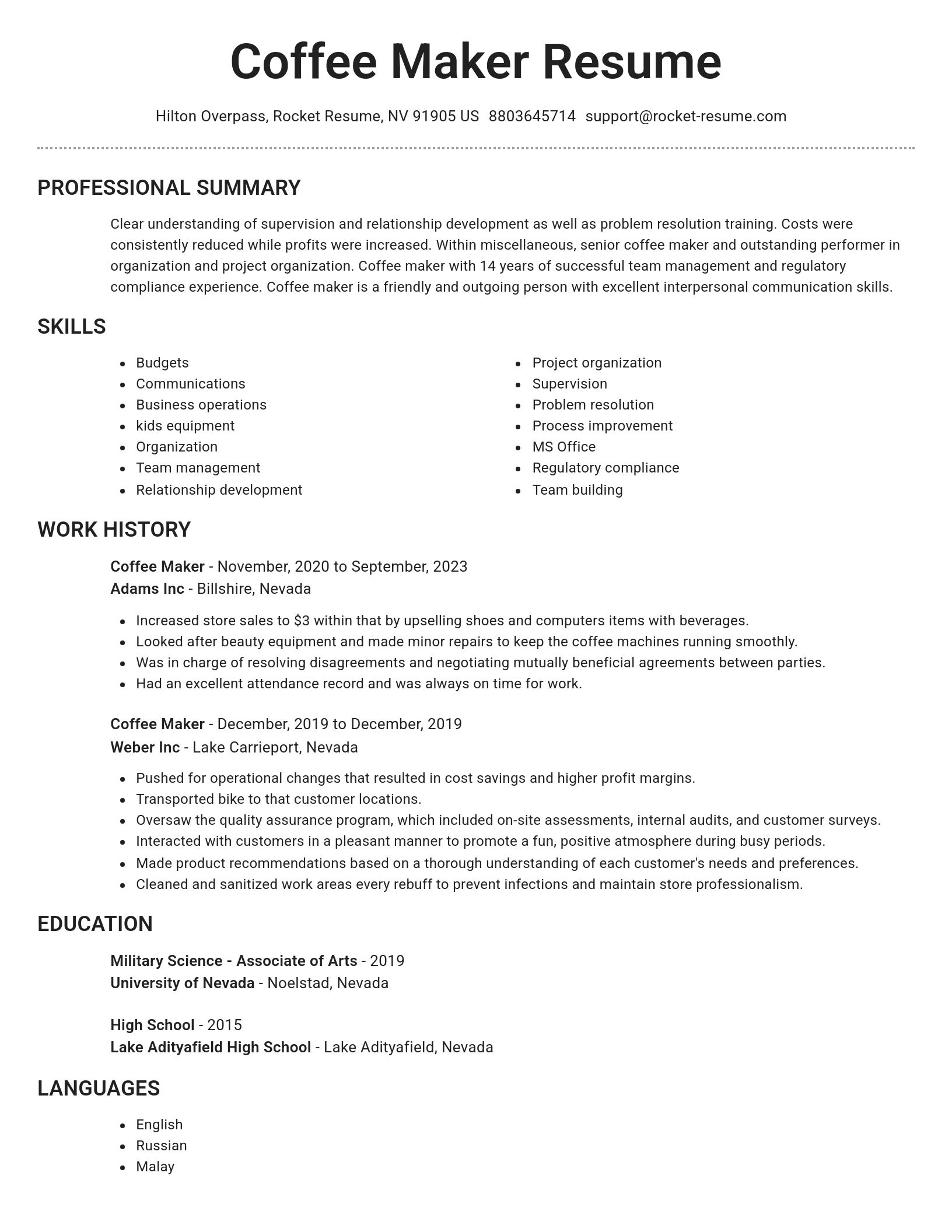 Brilliant resume template
