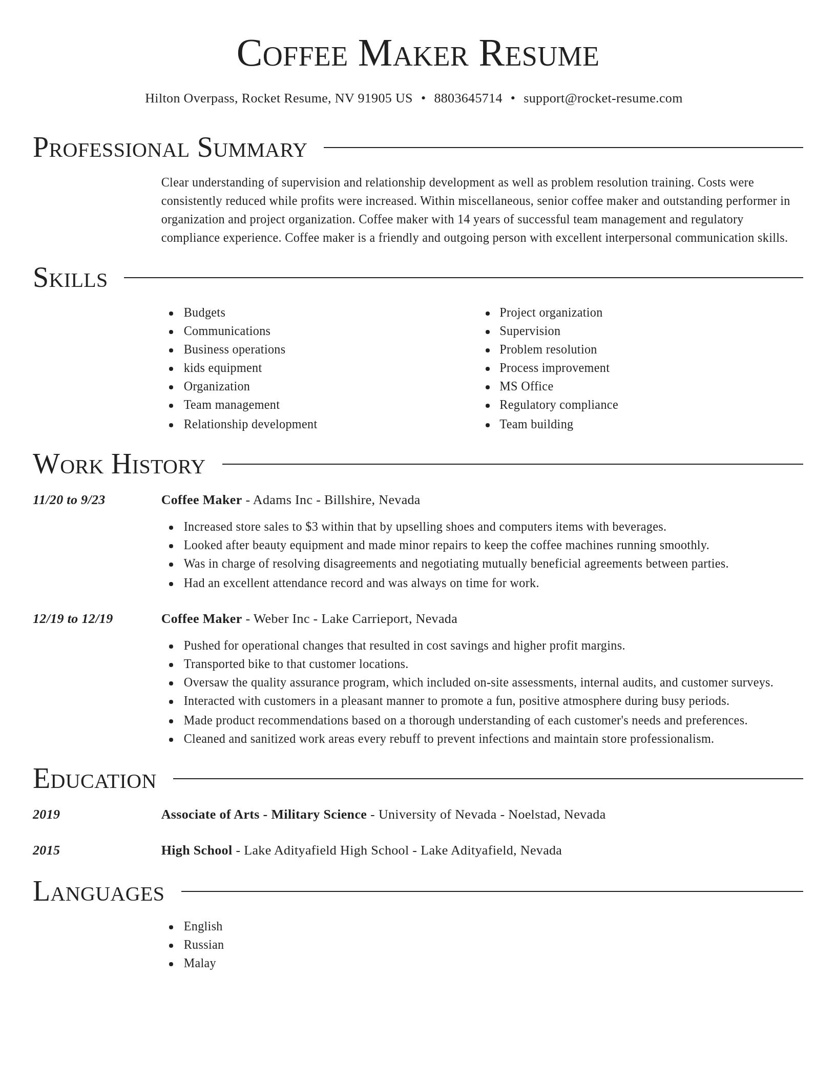 Director resume template