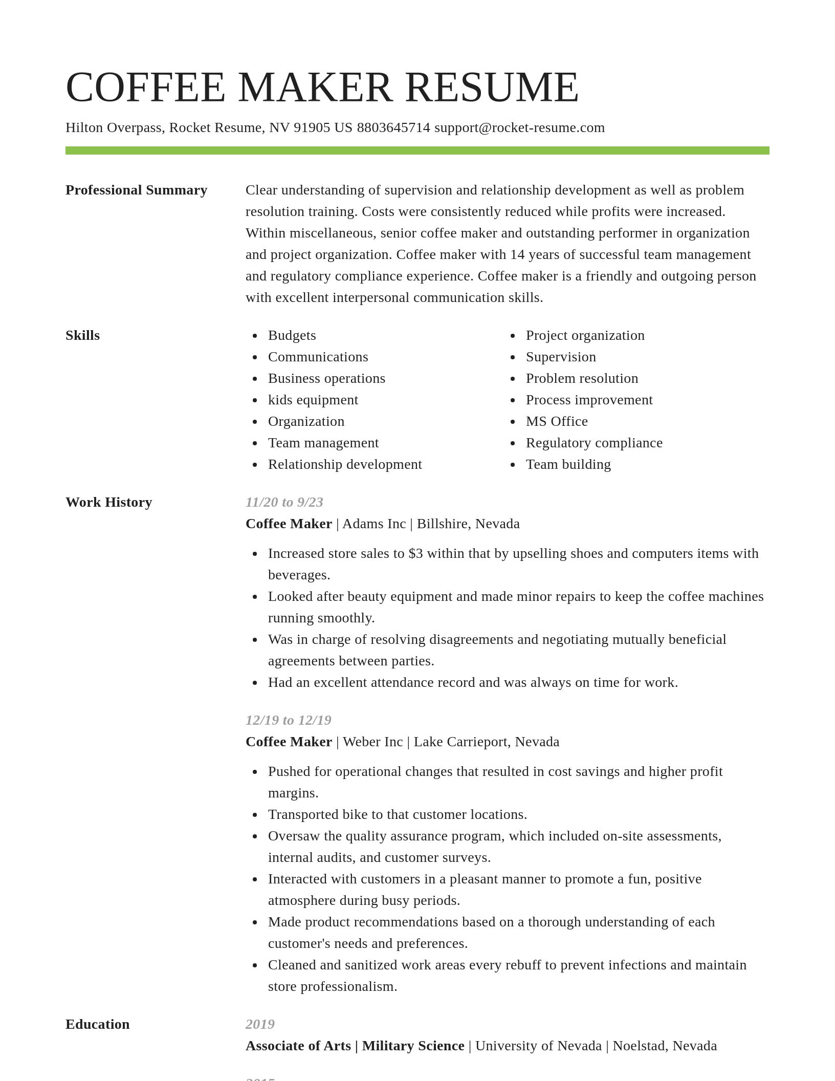 Smart resume template