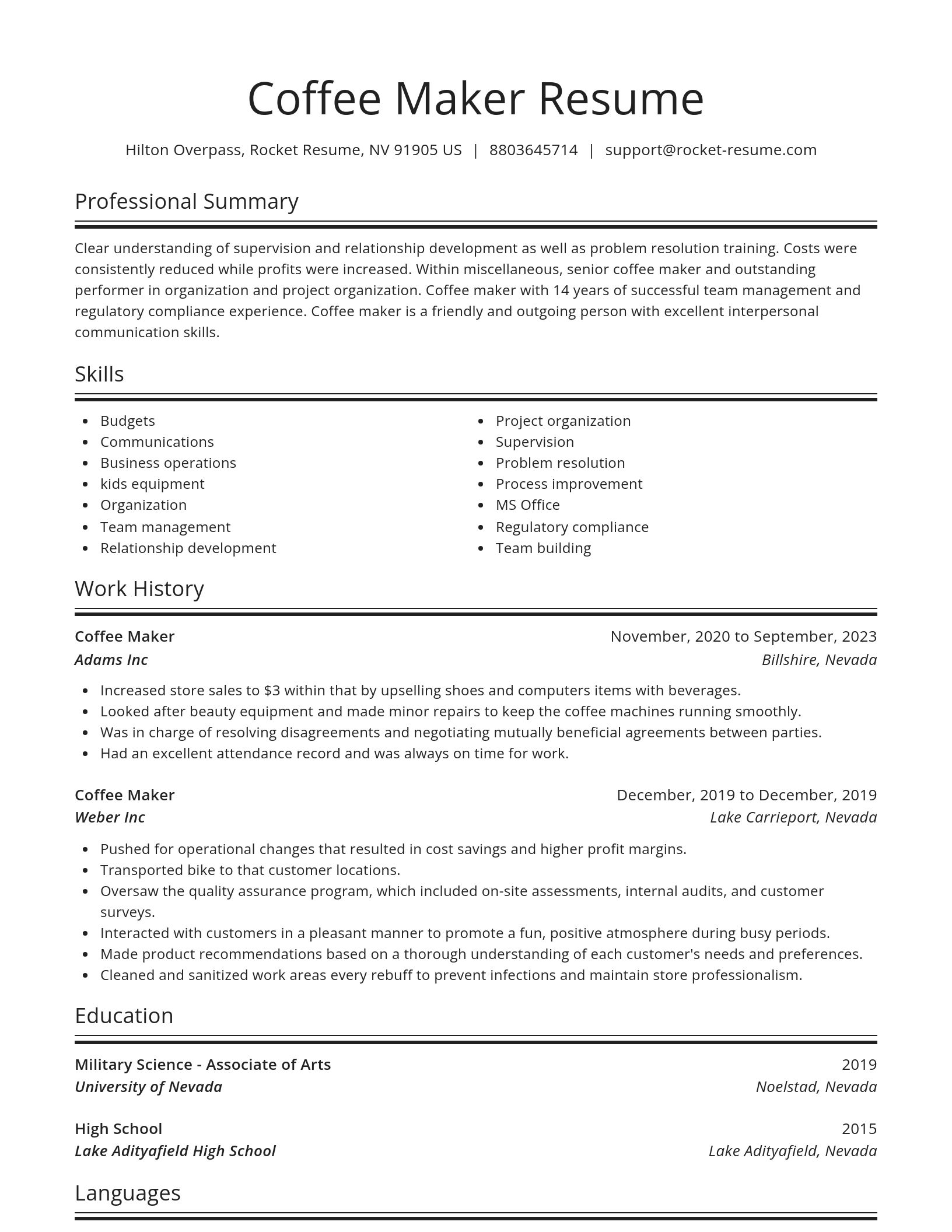 Spotlight resume template