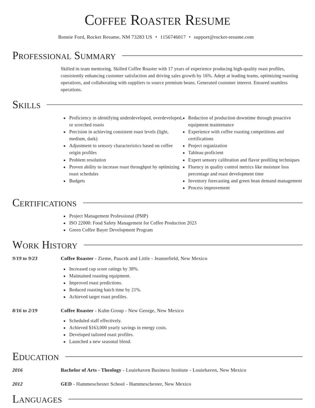 Director resume template