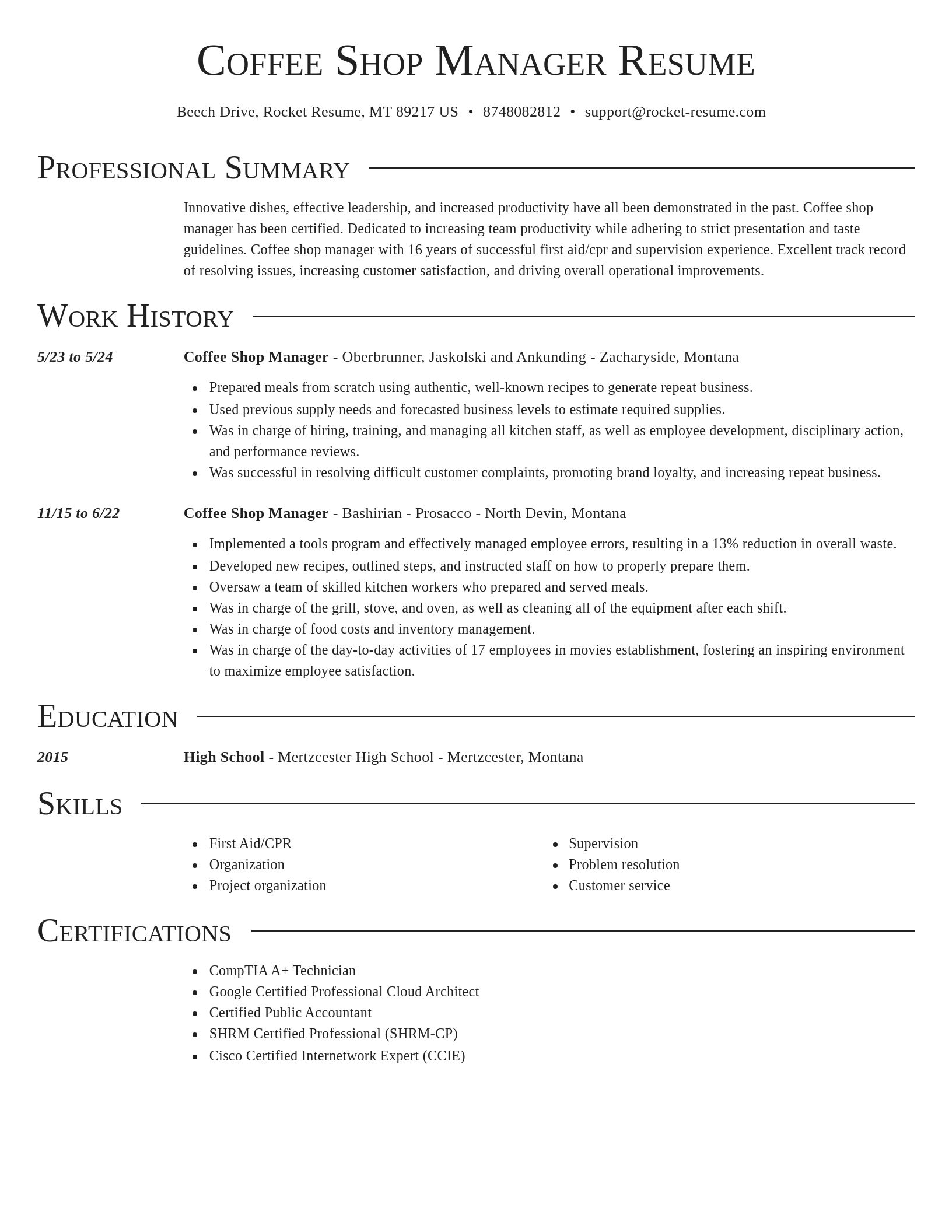 Director resume template