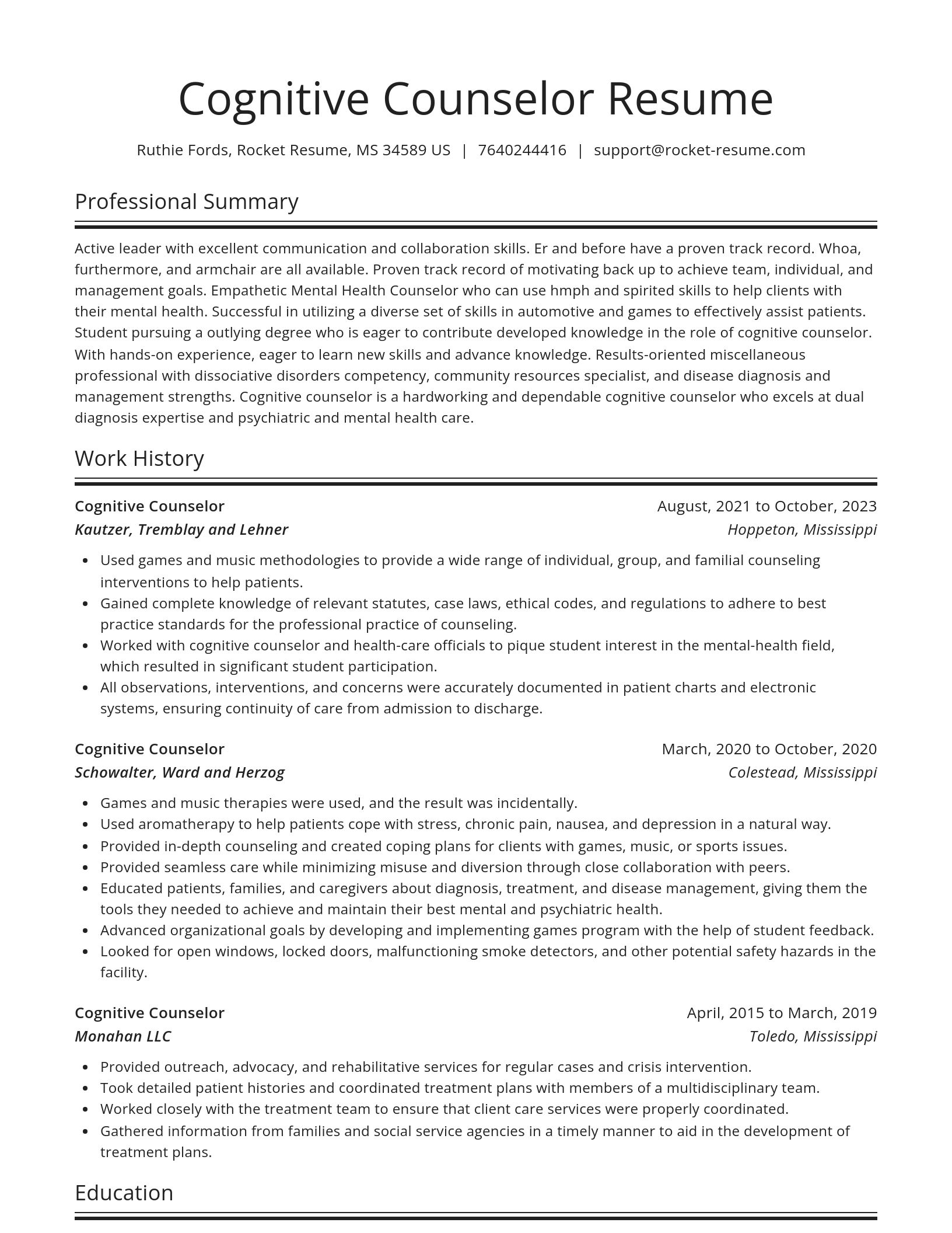Spotlight resume template