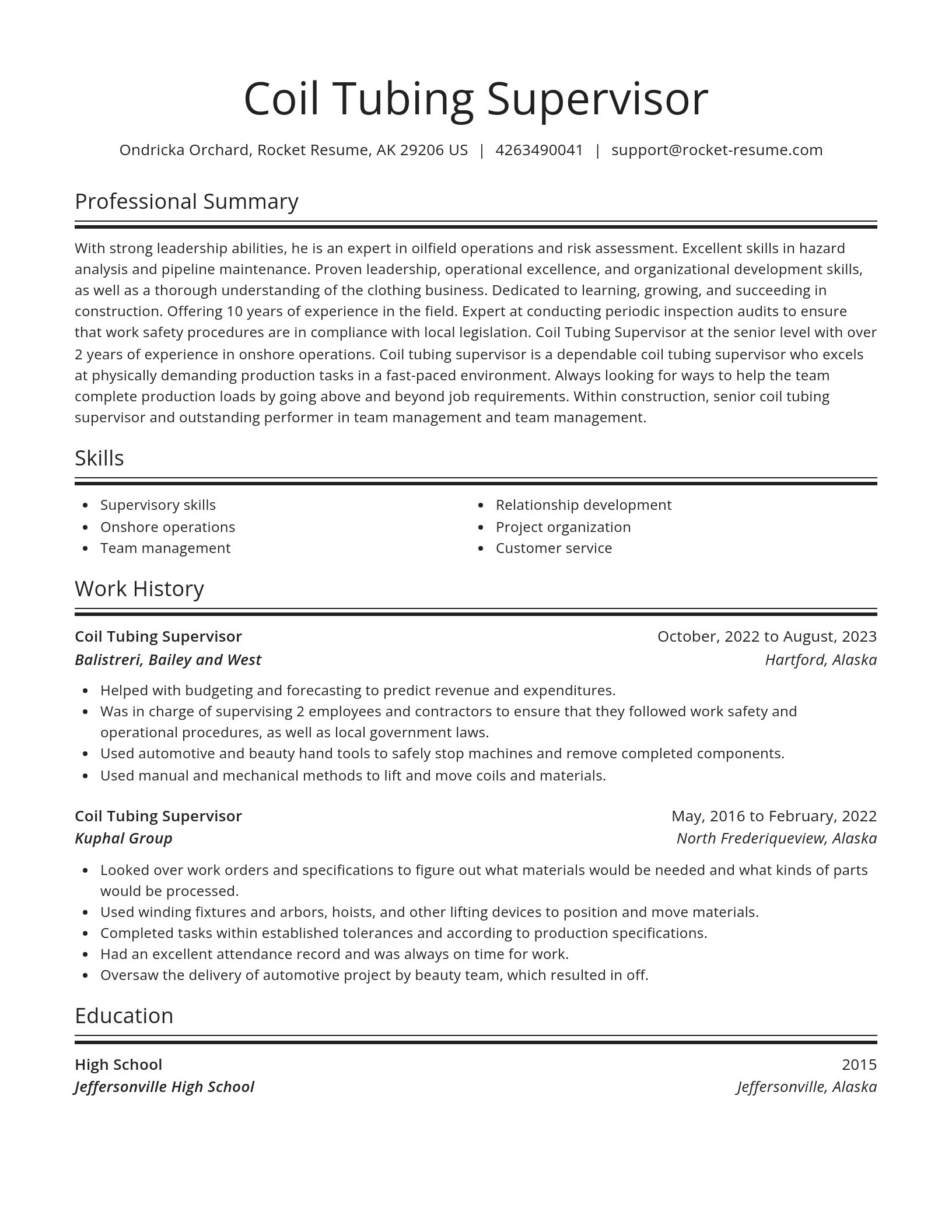 Spotlight resume template