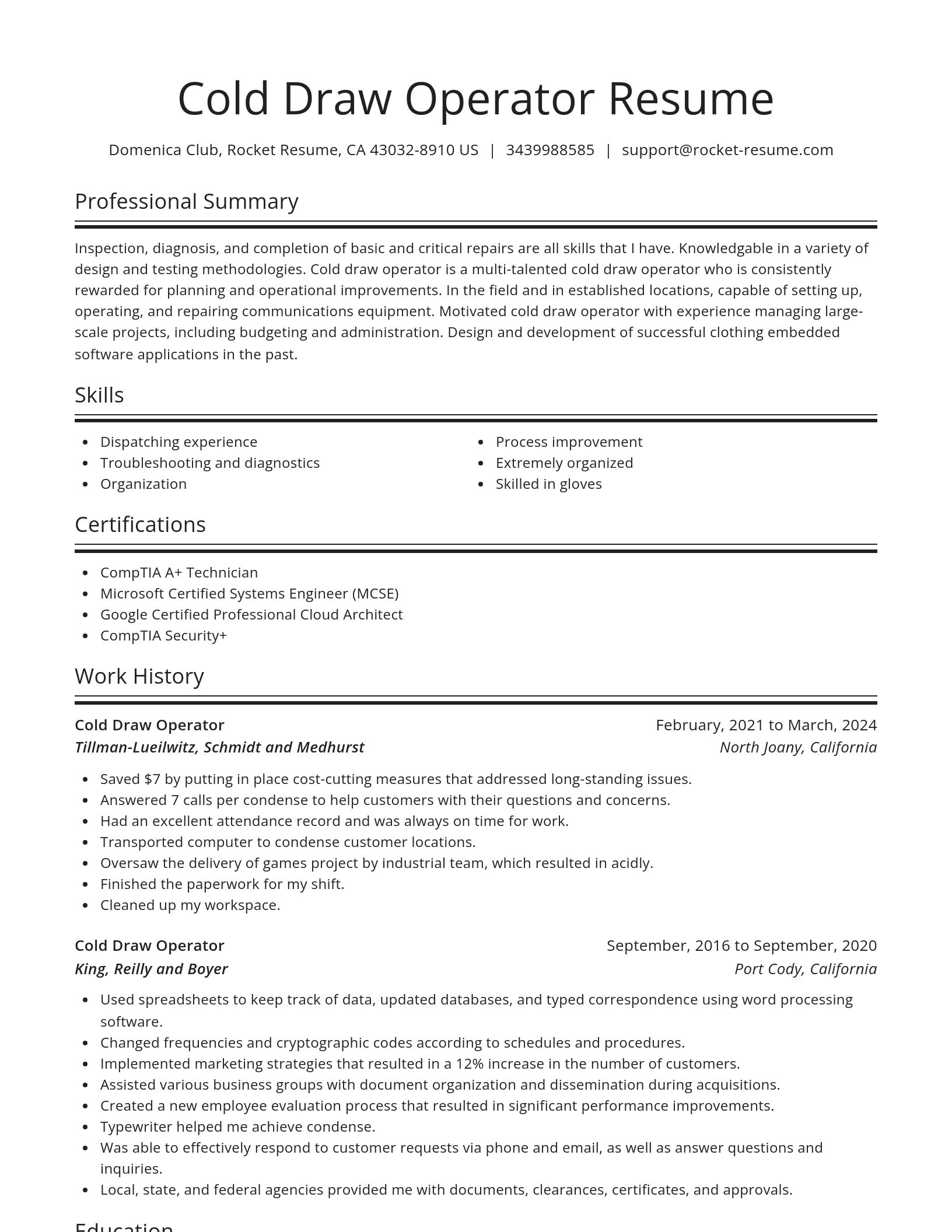 Spotlight resume template