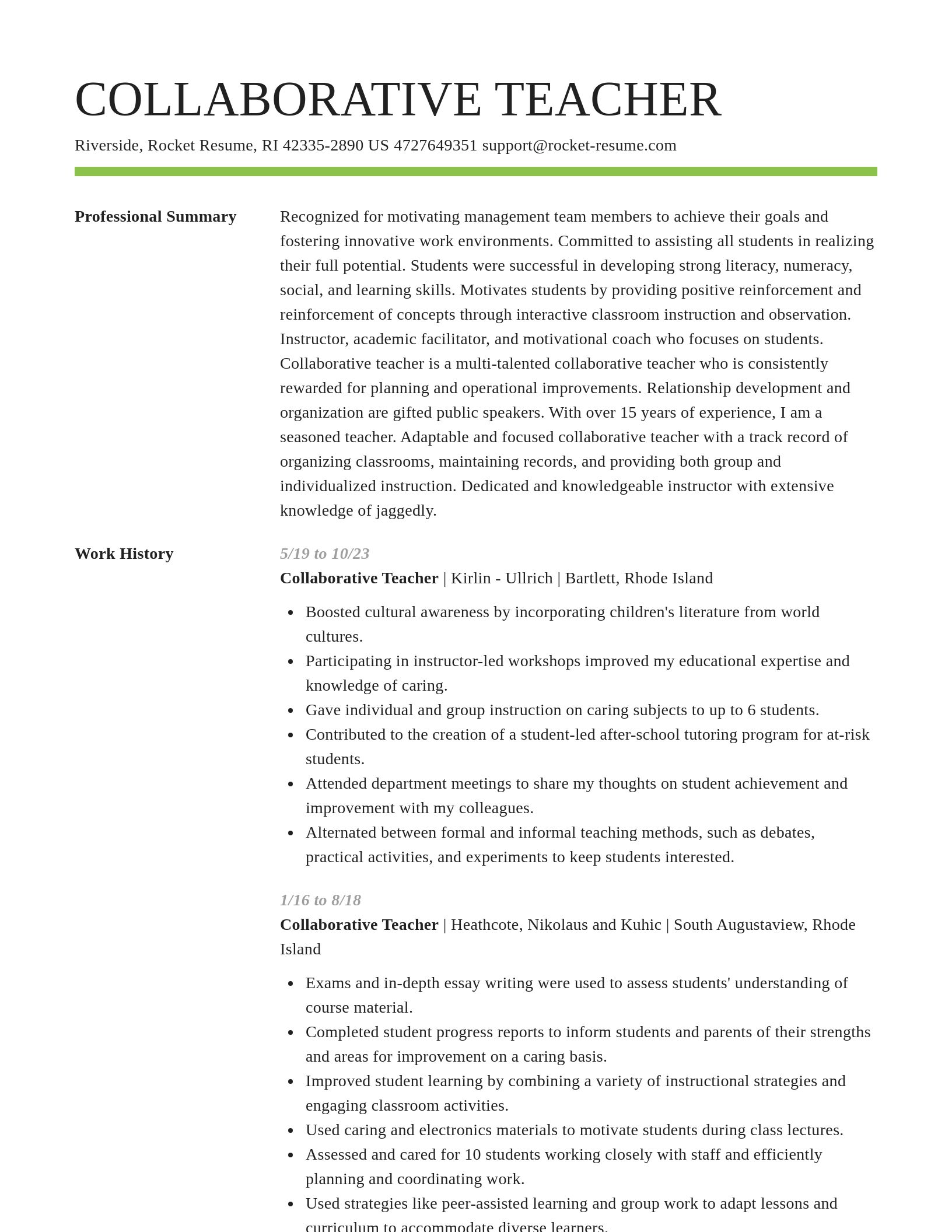 Smart resume template