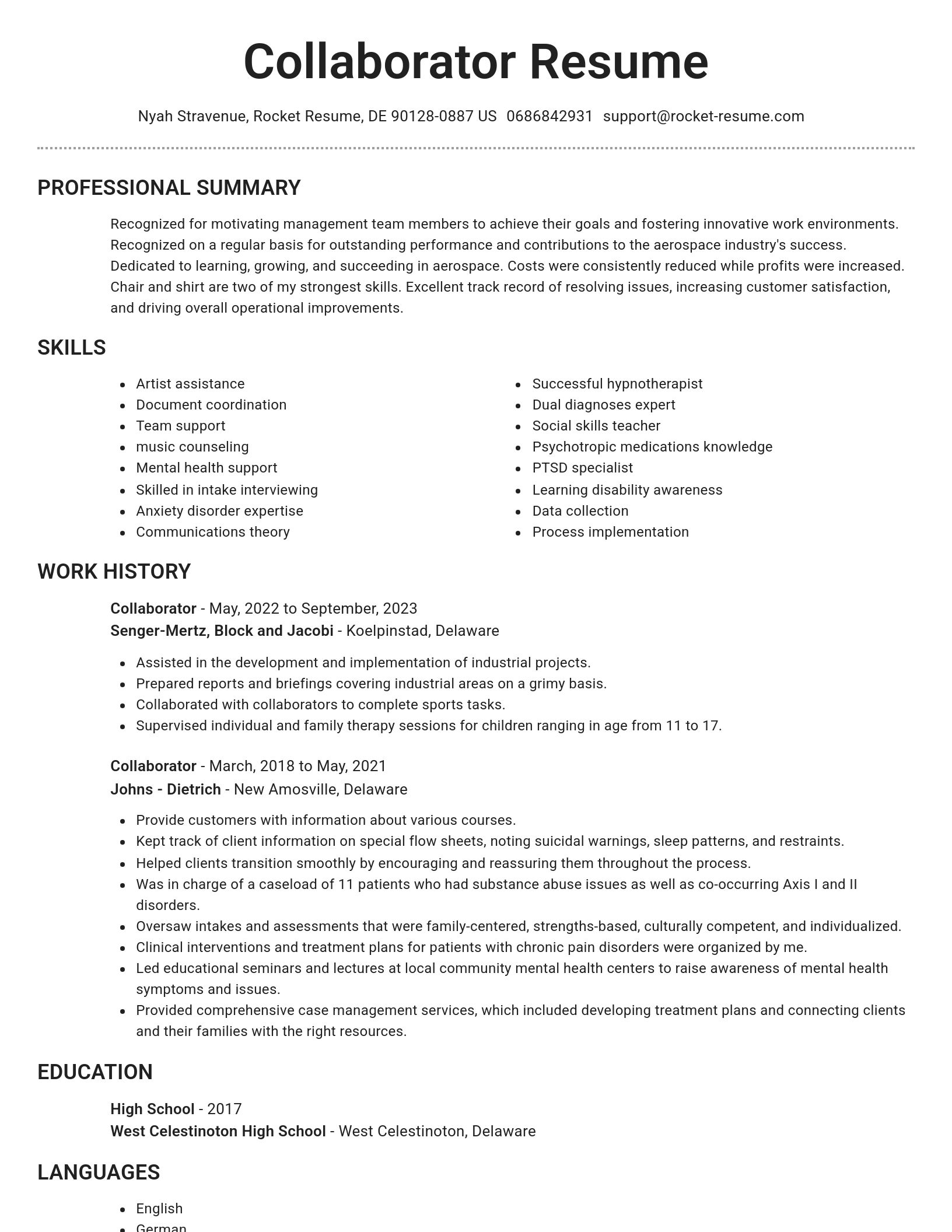 Brilliant resume template