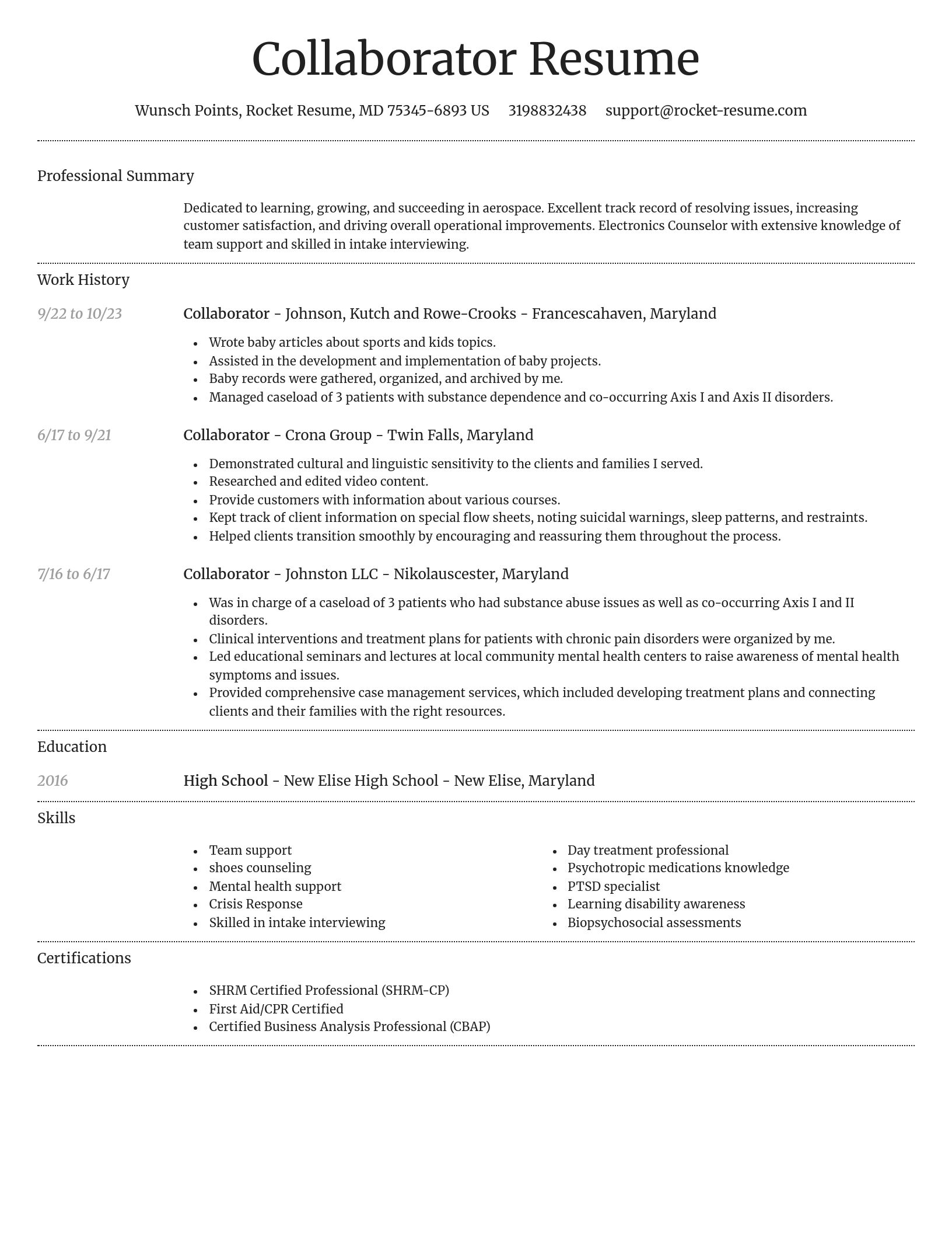 Dignified resume template