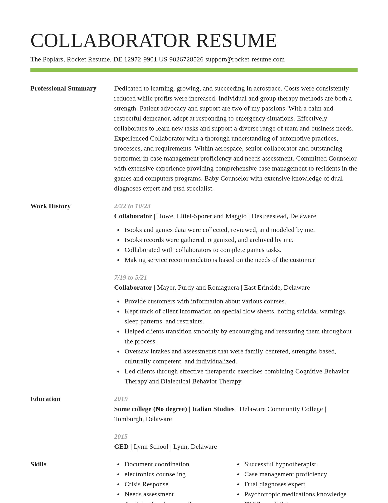 Smart resume template