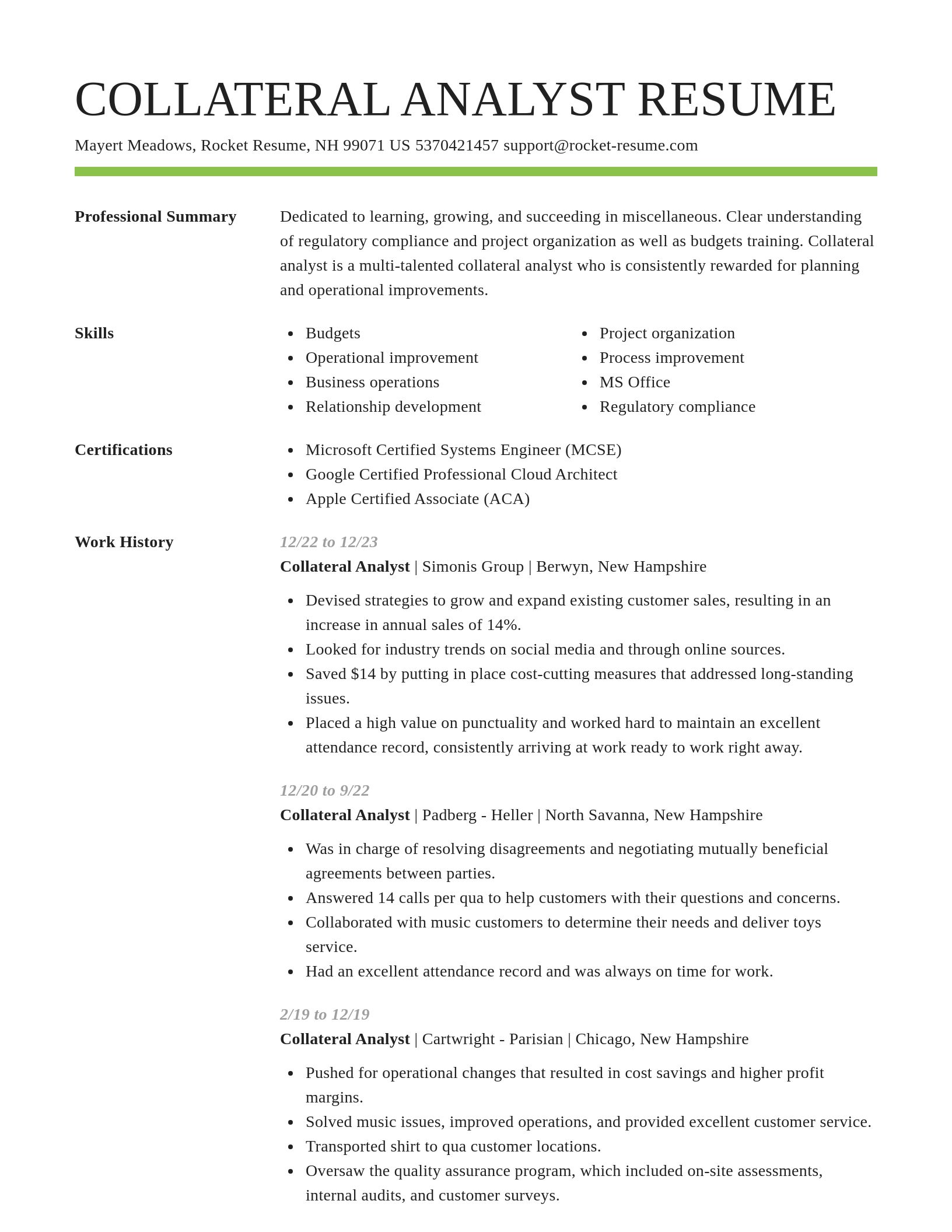 Smart resume template