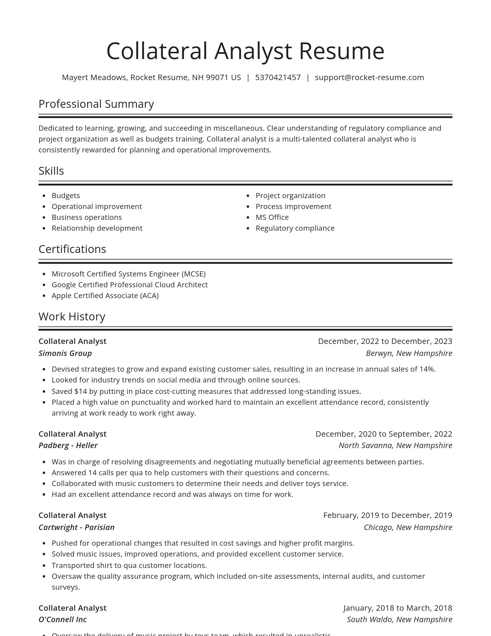 Spotlight resume template