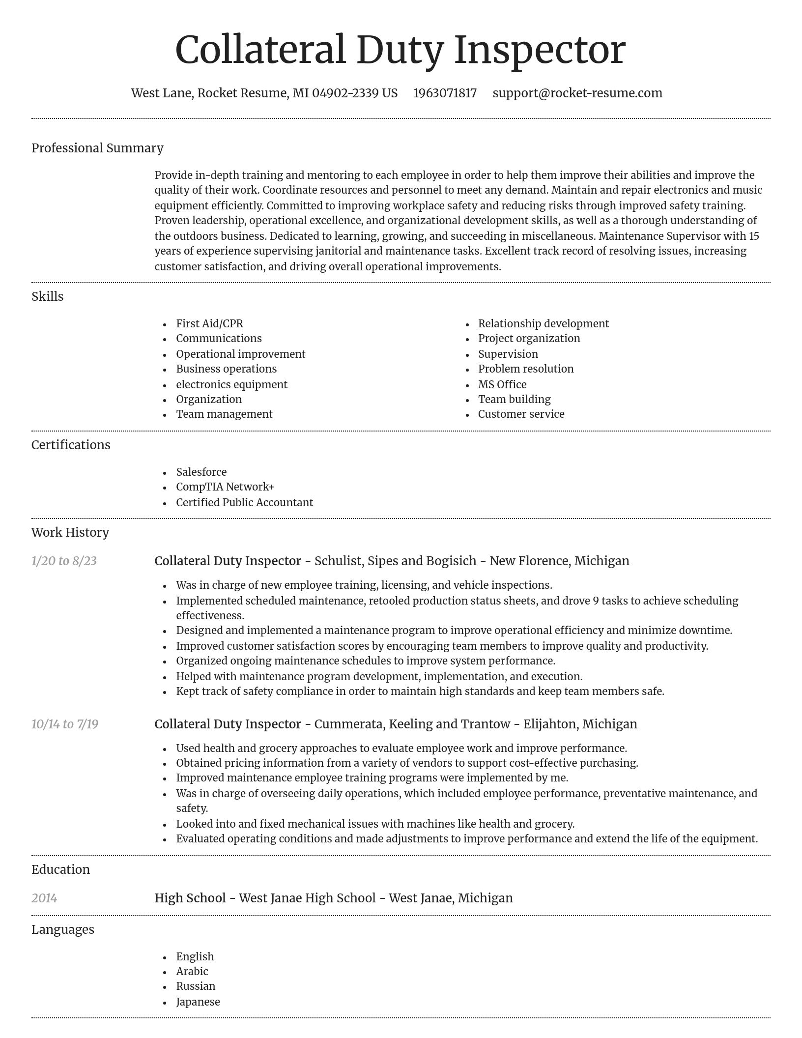 Dignified resume template