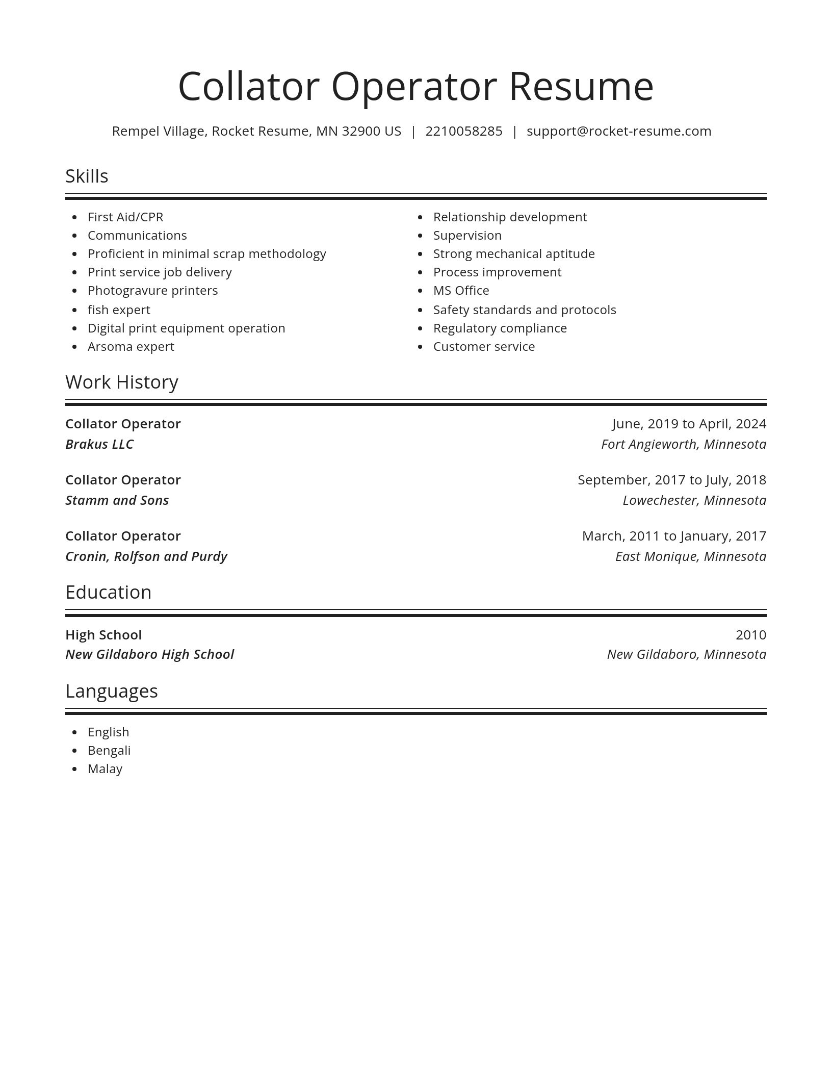 Spotlight resume template