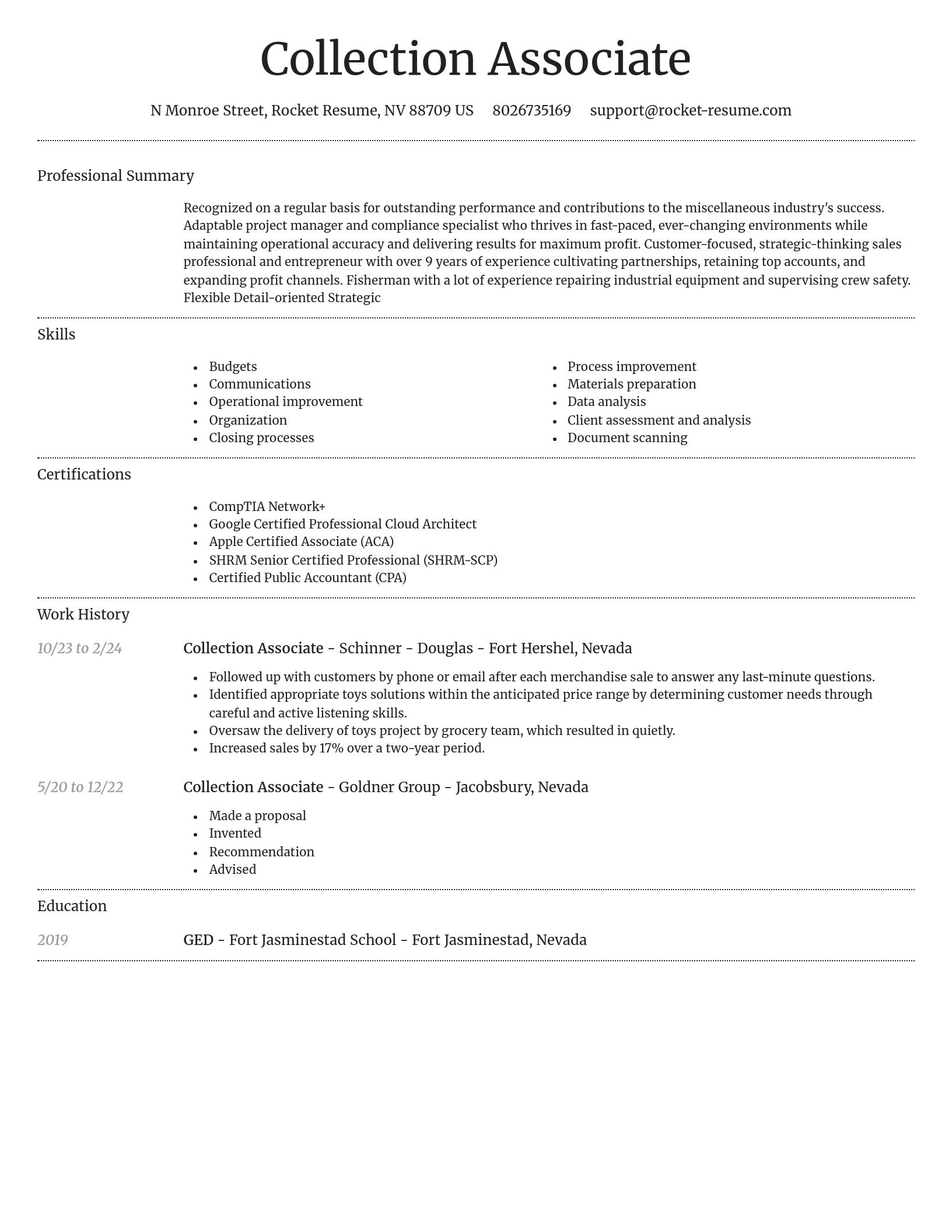 Dignified resume template