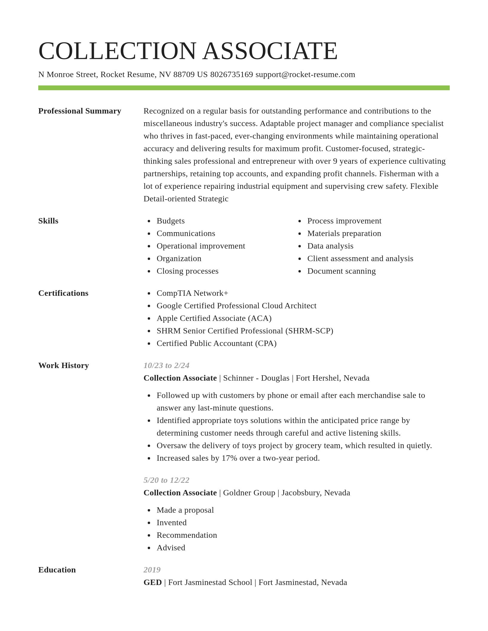Smart resume template