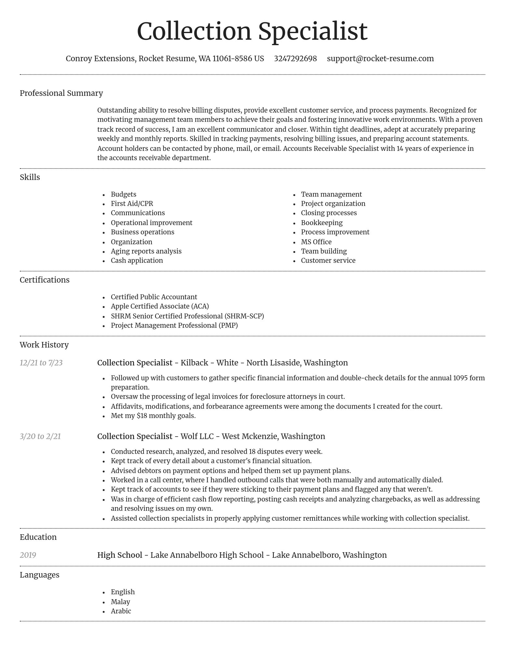 Dignified resume template