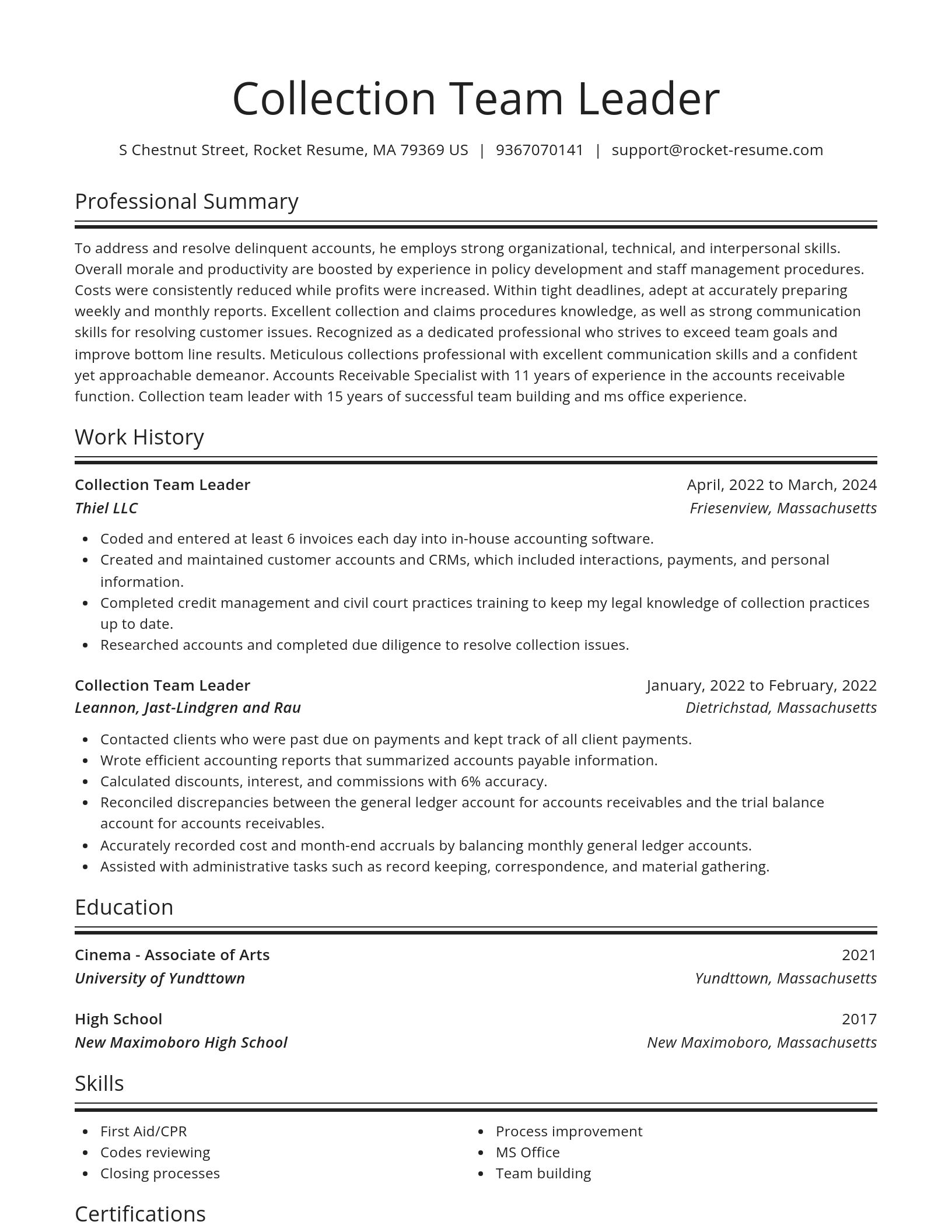Spotlight resume template