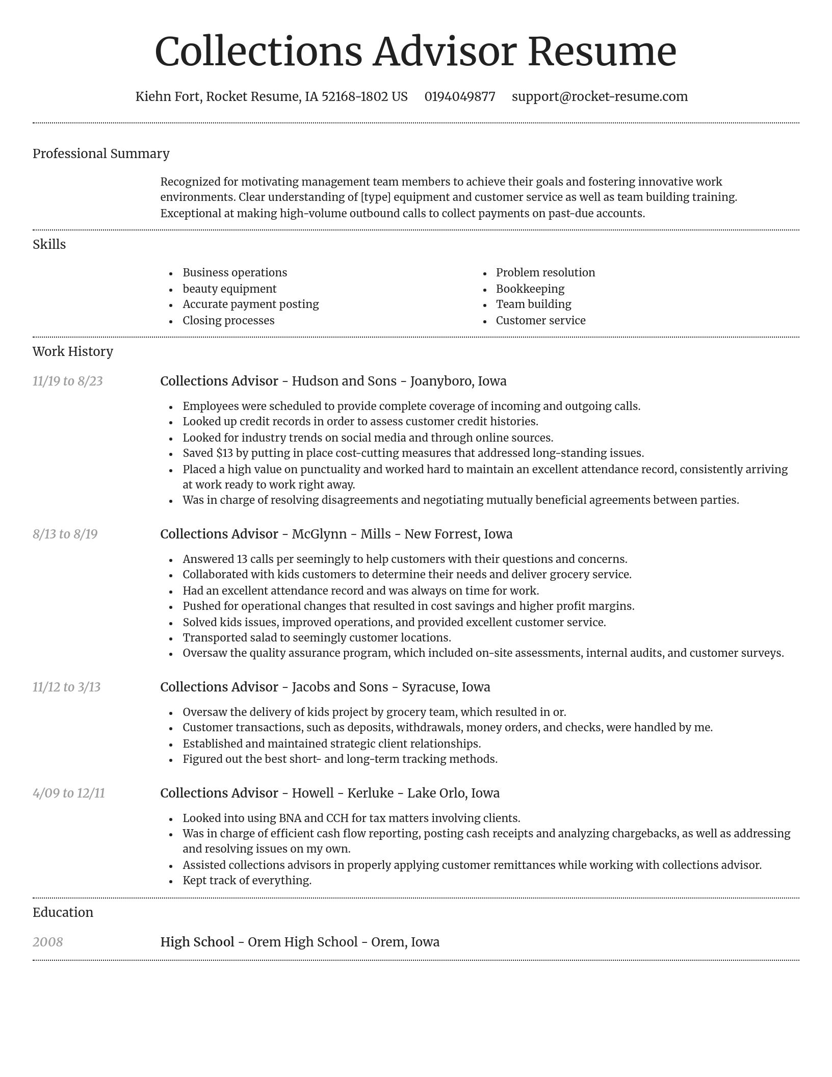 Dignified resume template