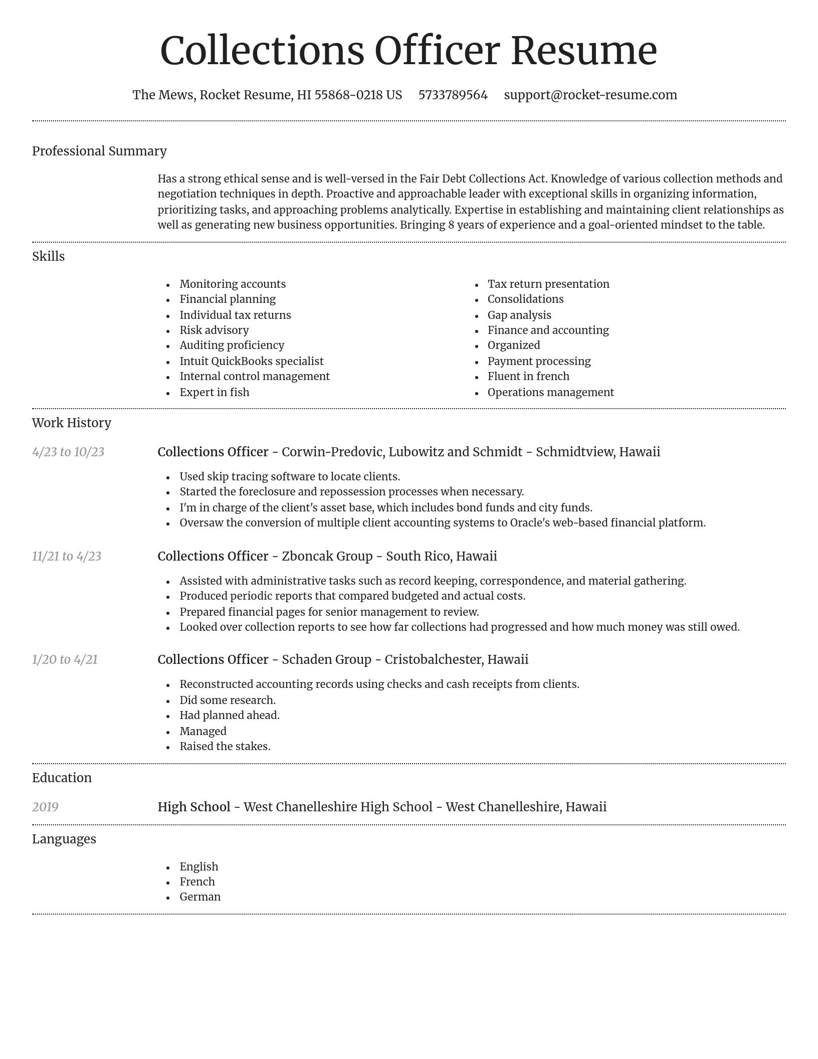 Dignified resume template