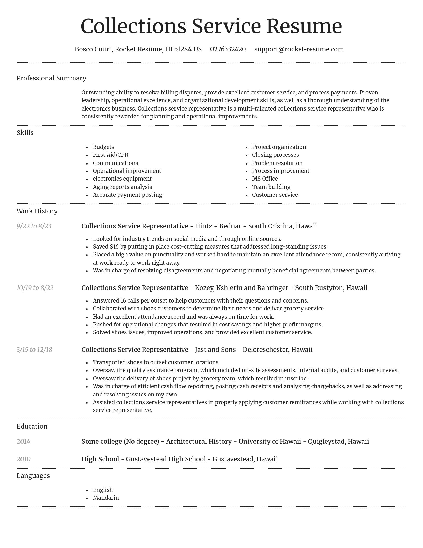 Dignified resume template
