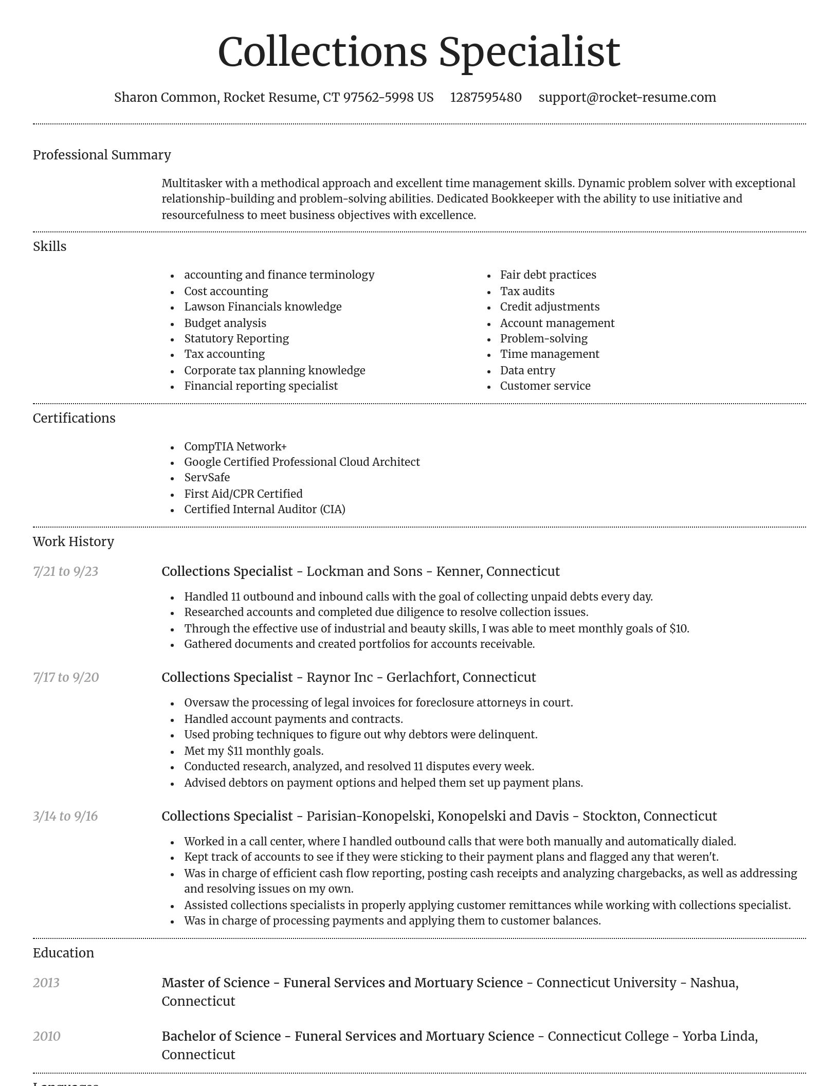 Dignified resume template