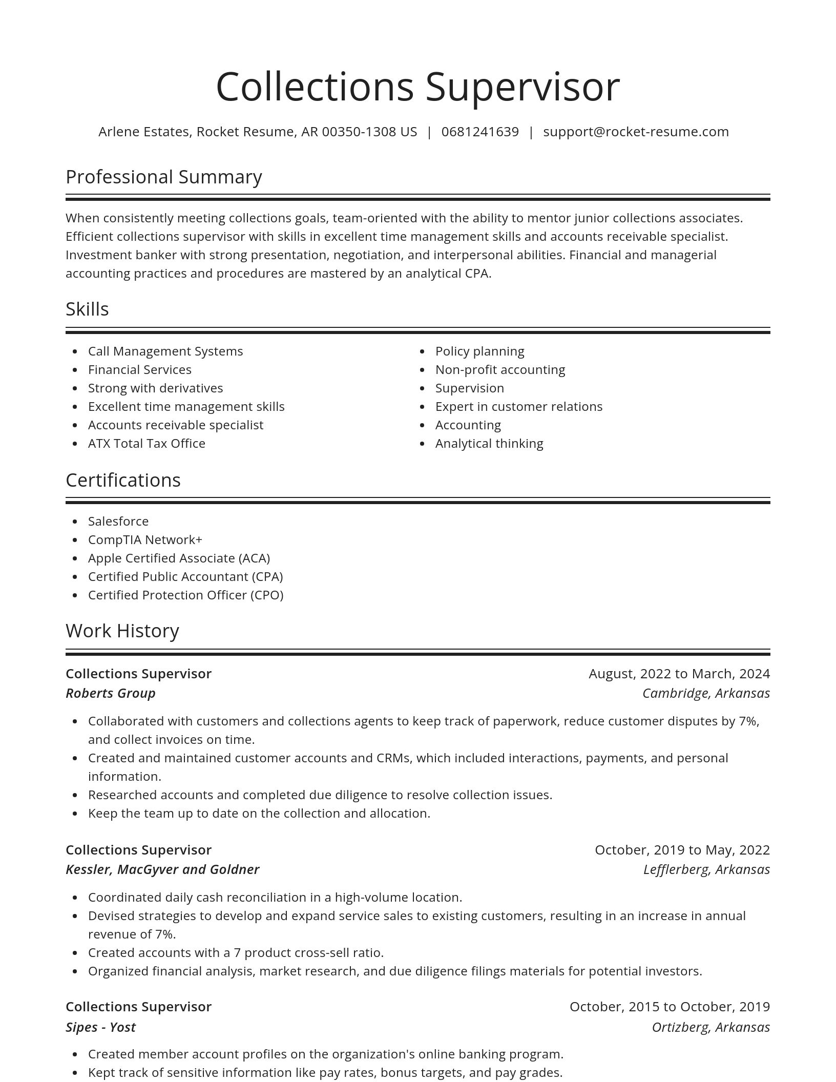 Spotlight resume template