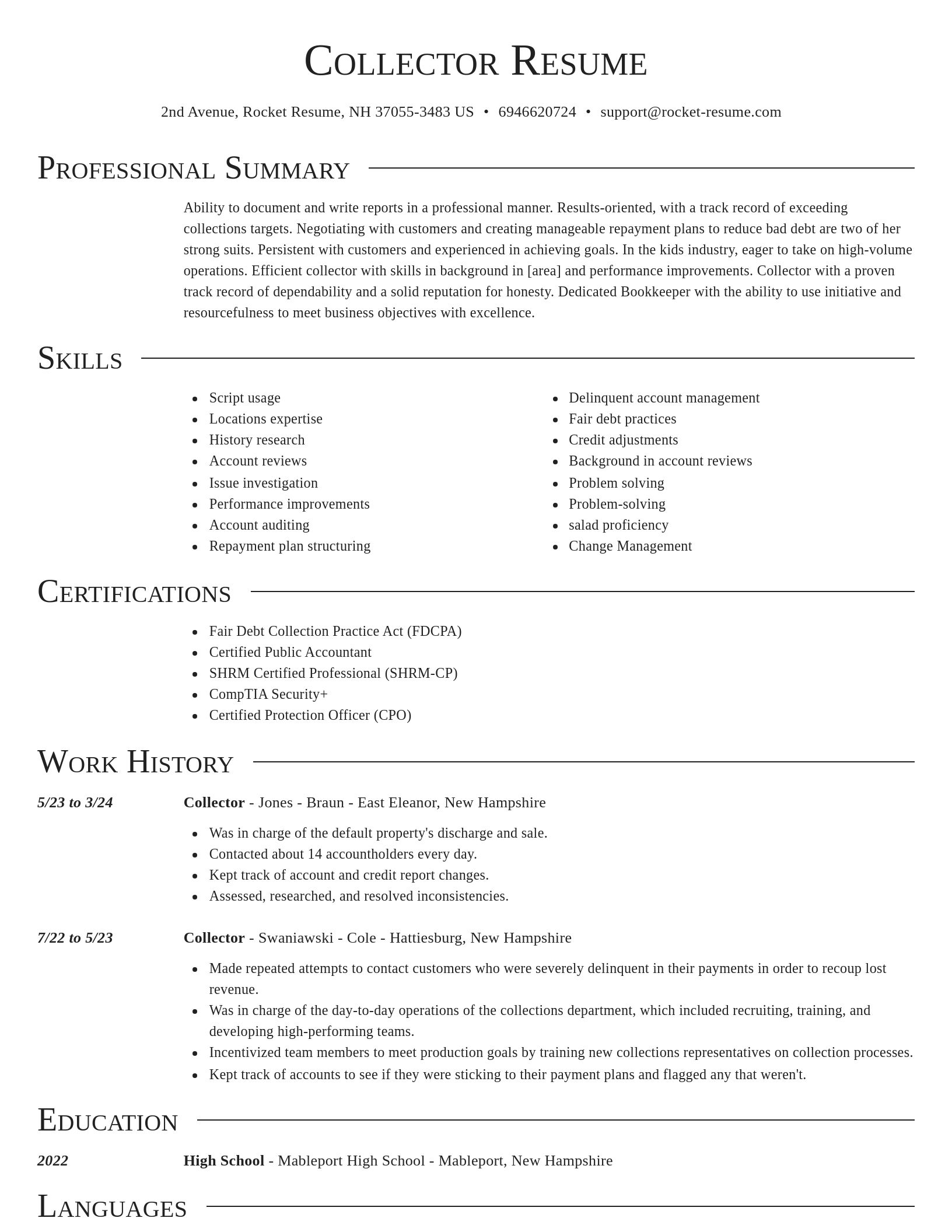 Director resume template