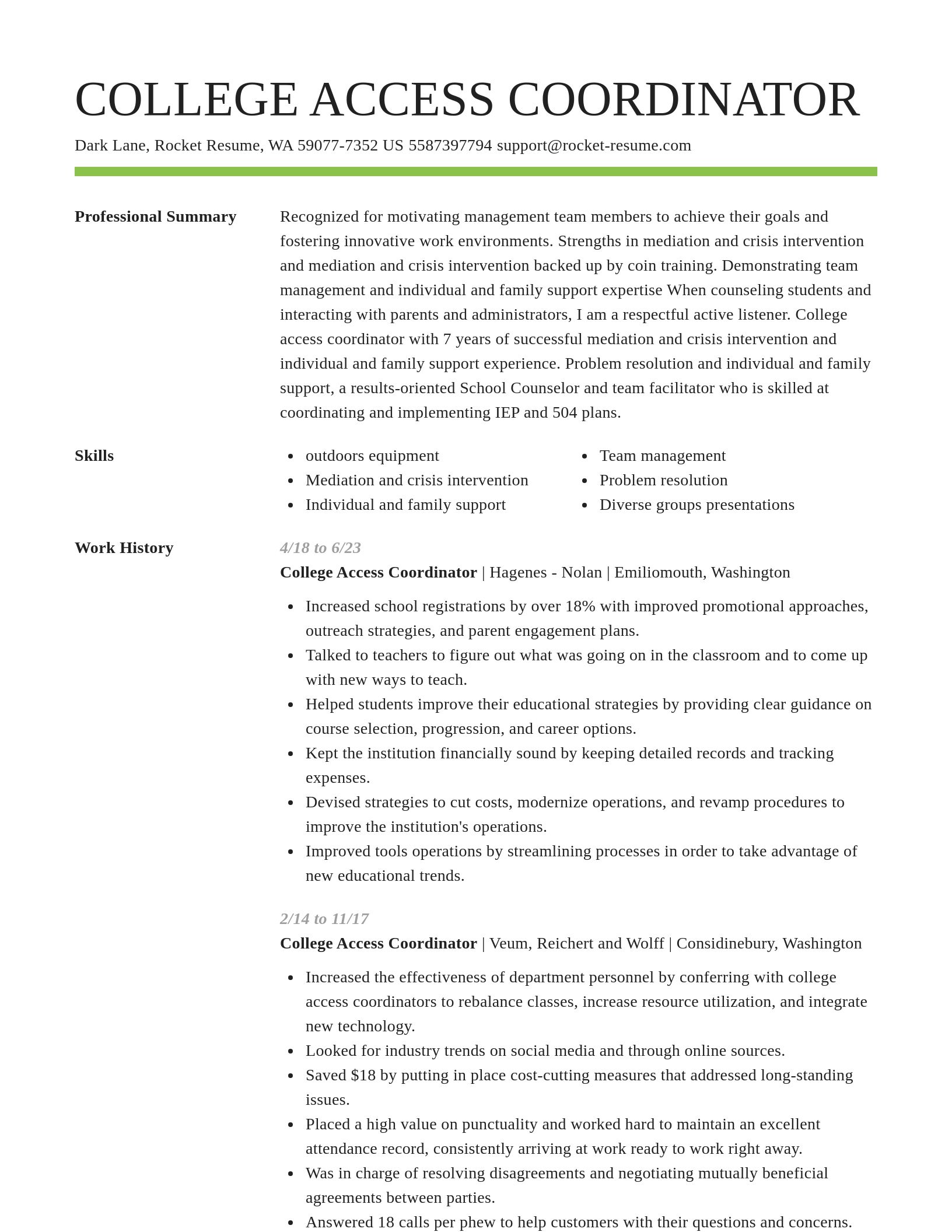 Smart resume template