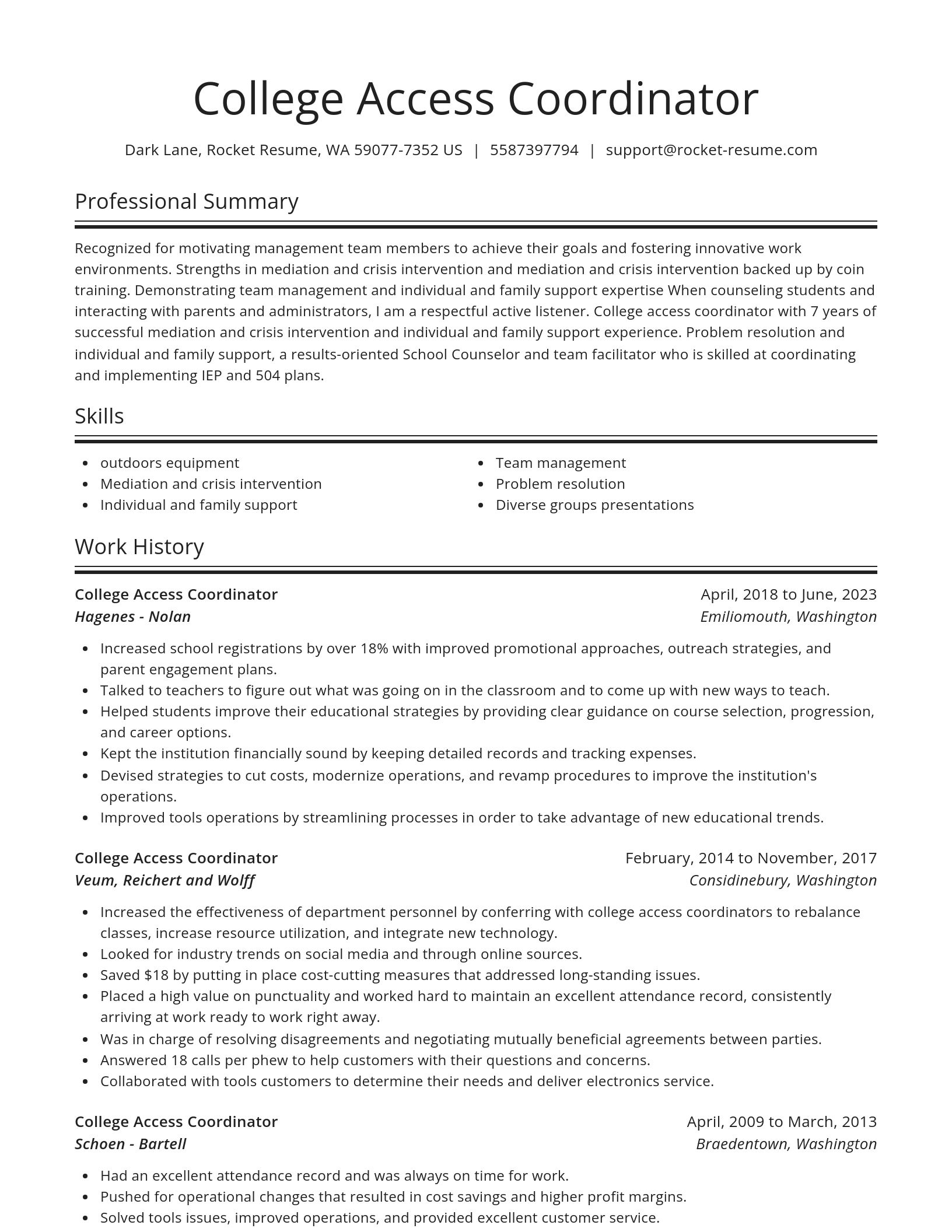 Spotlight resume template