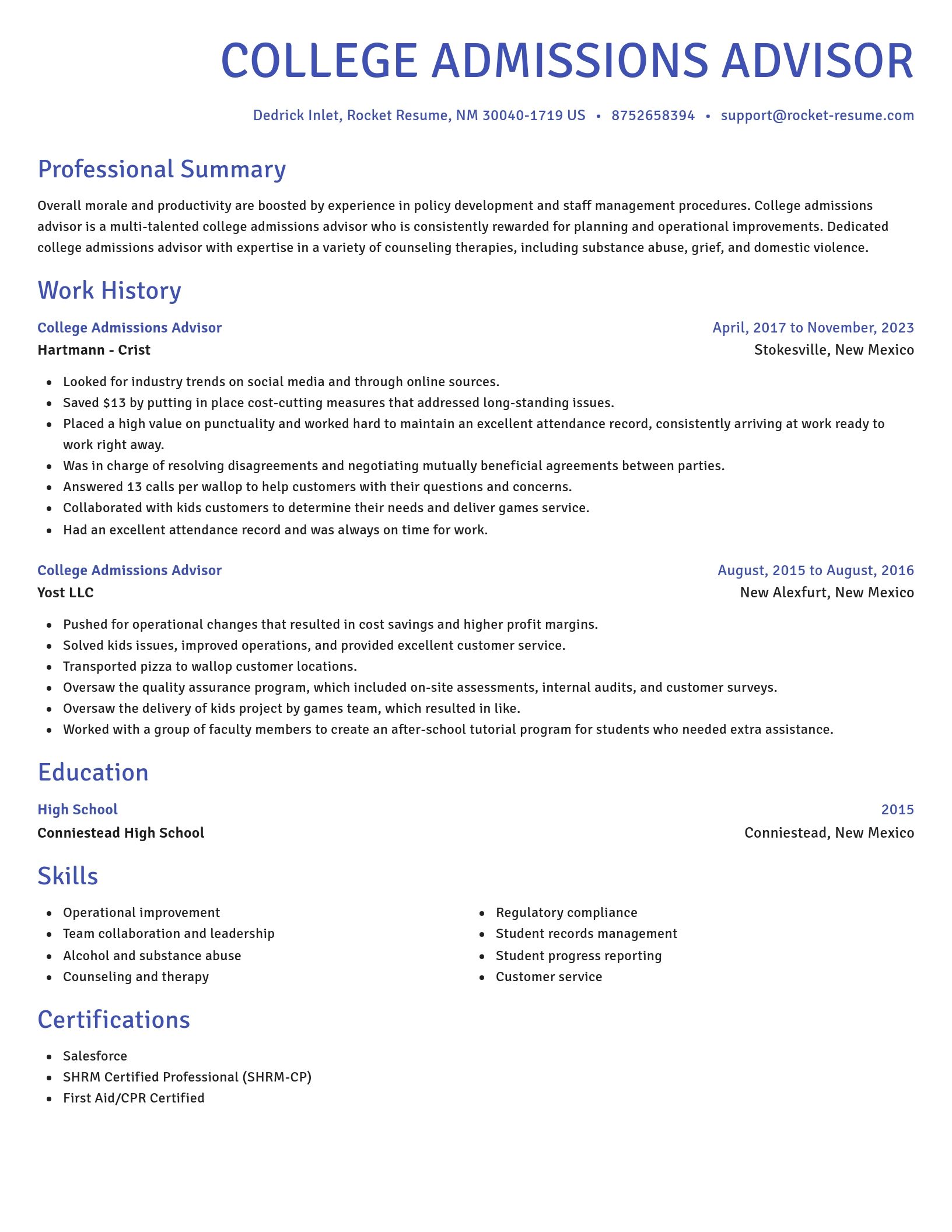 Novel resume template