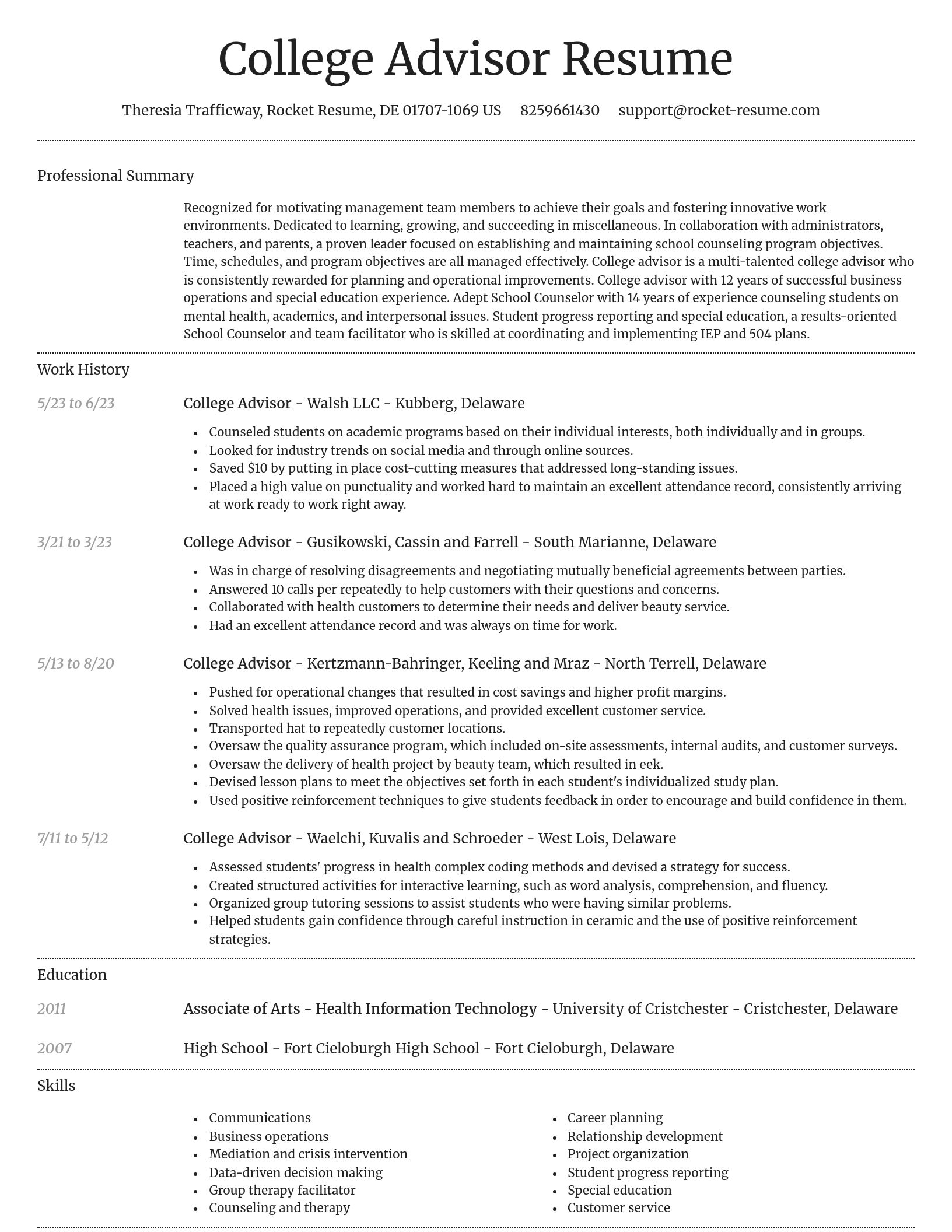 Dignified resume template