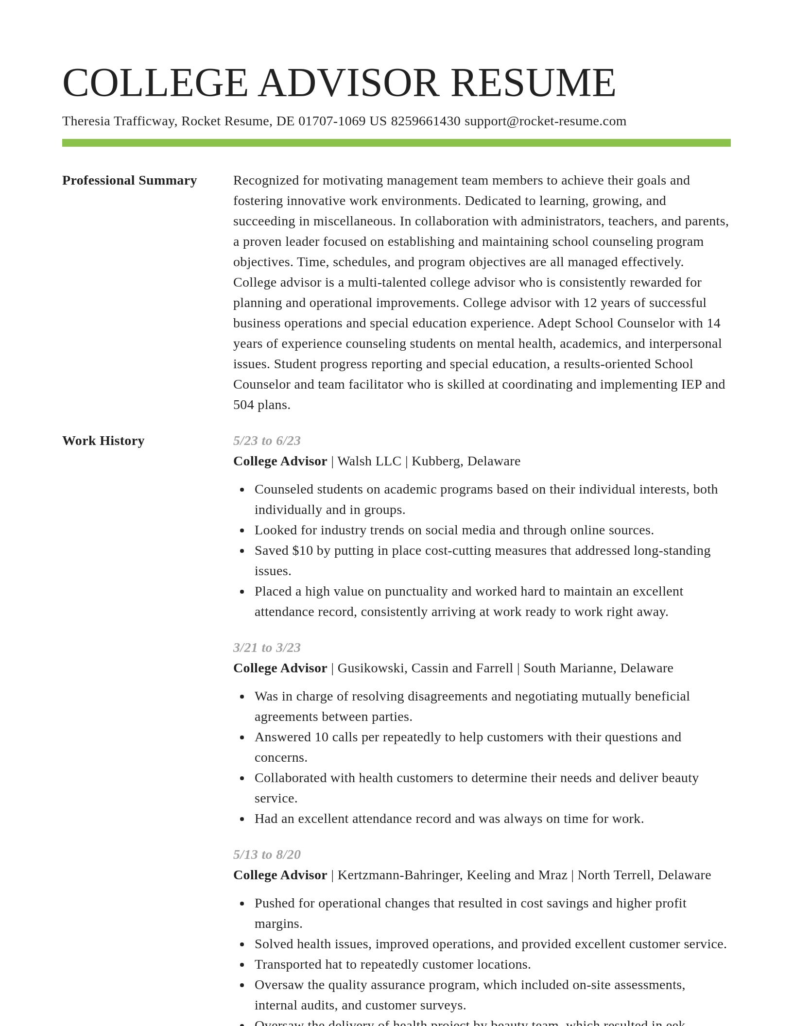 Smart resume template