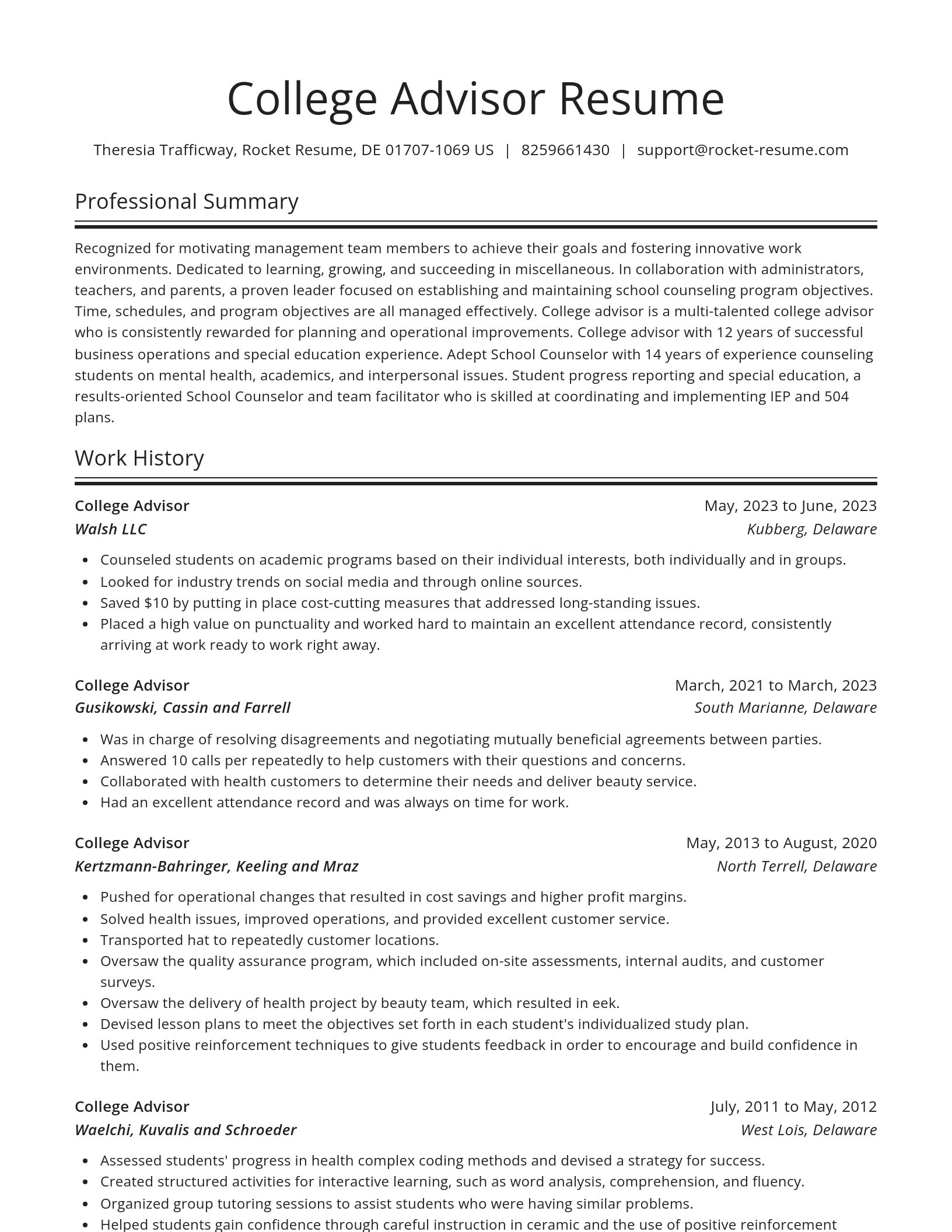 Spotlight resume template