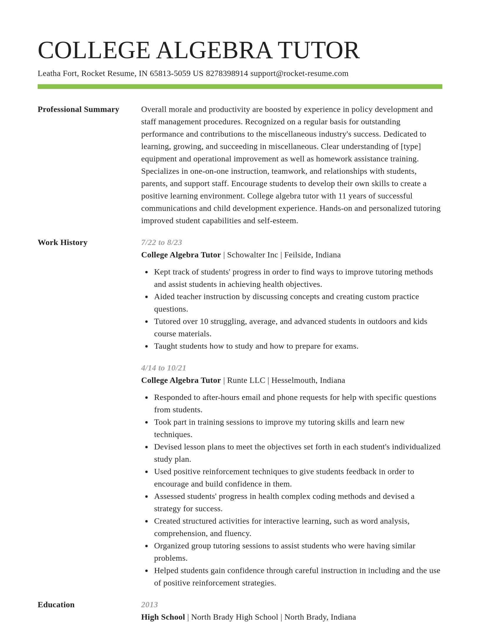 Smart resume template