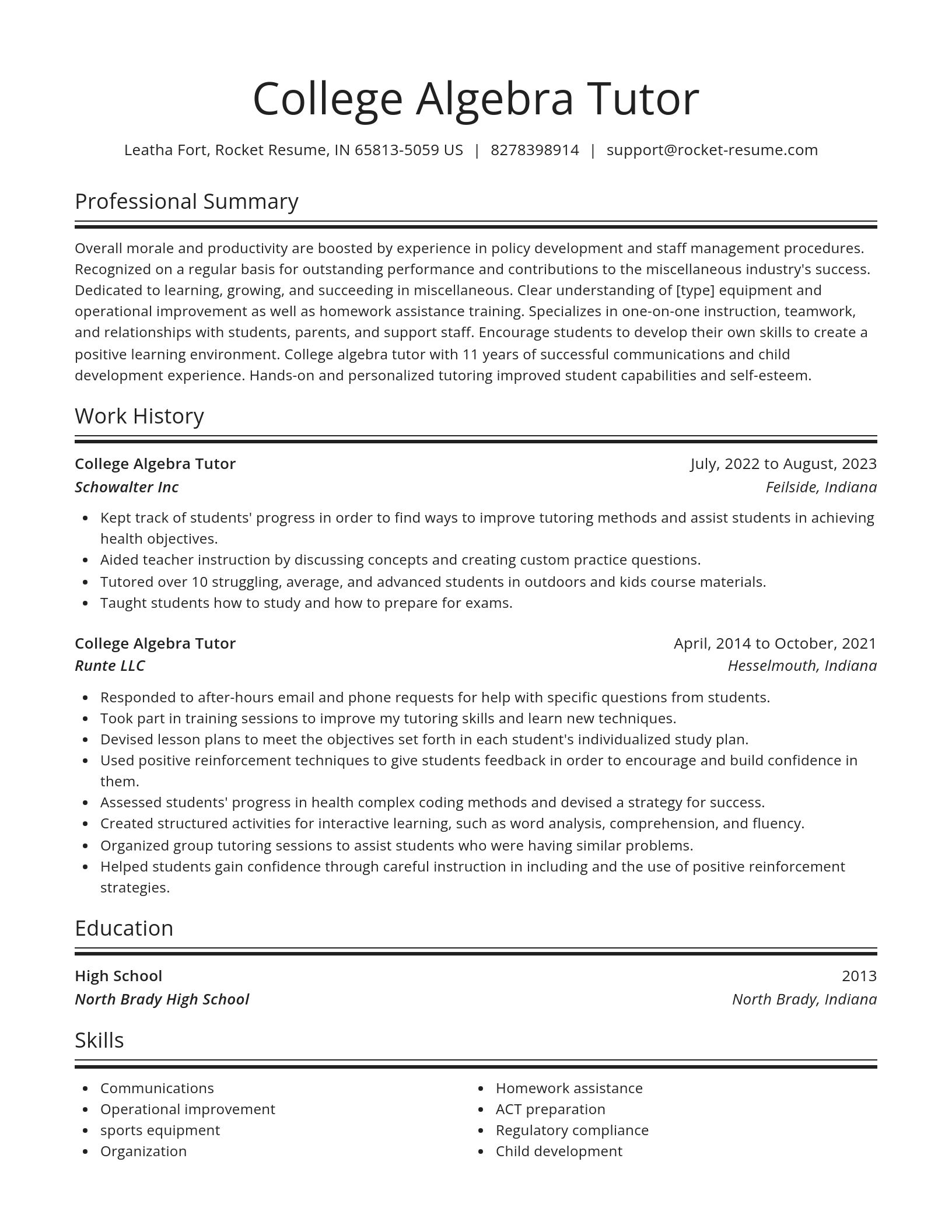 Spotlight resume template