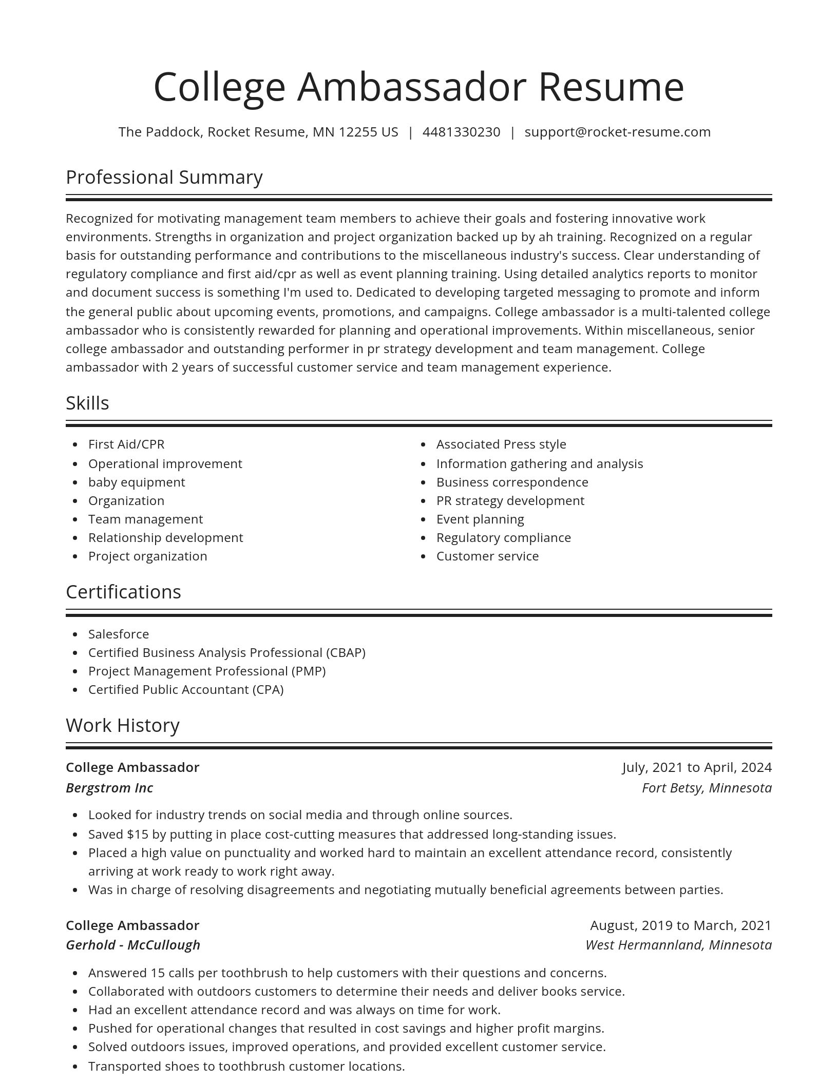 Spotlight resume template