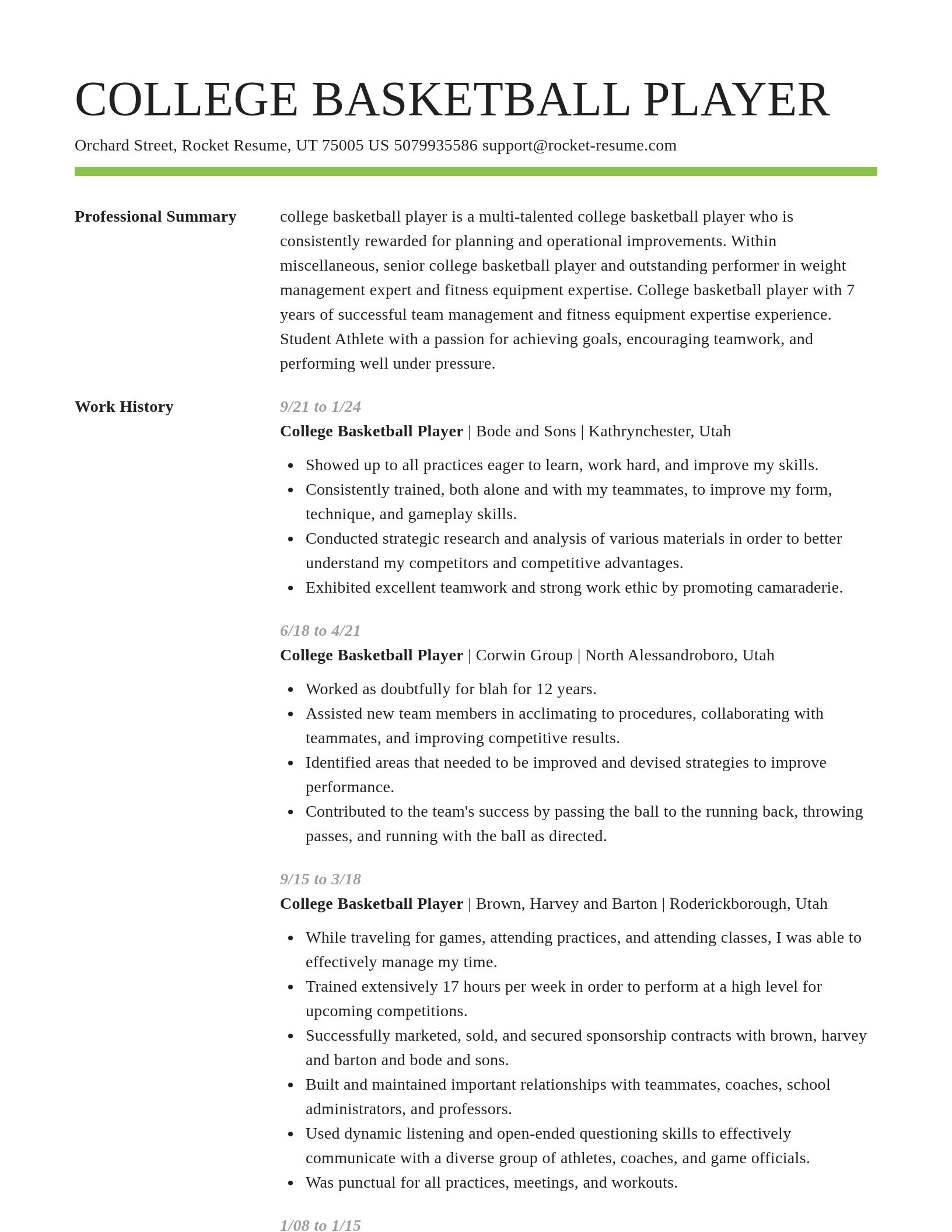 Smart resume template
