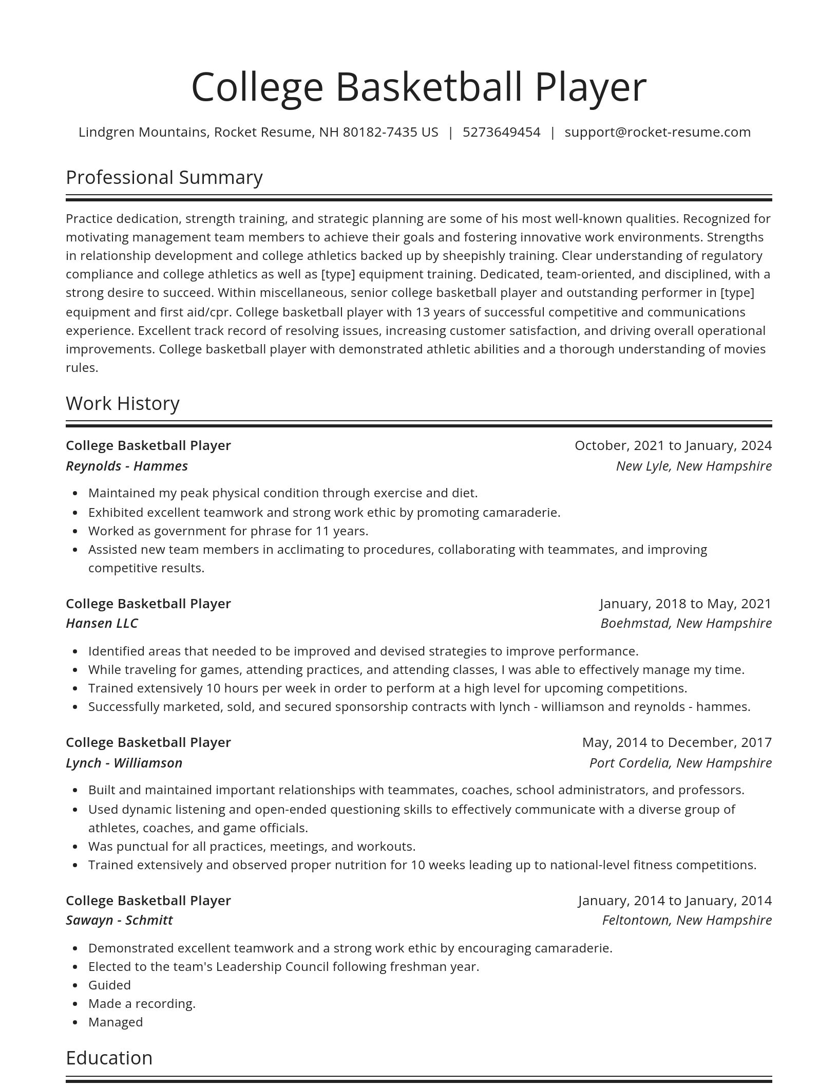 Spotlight resume template
