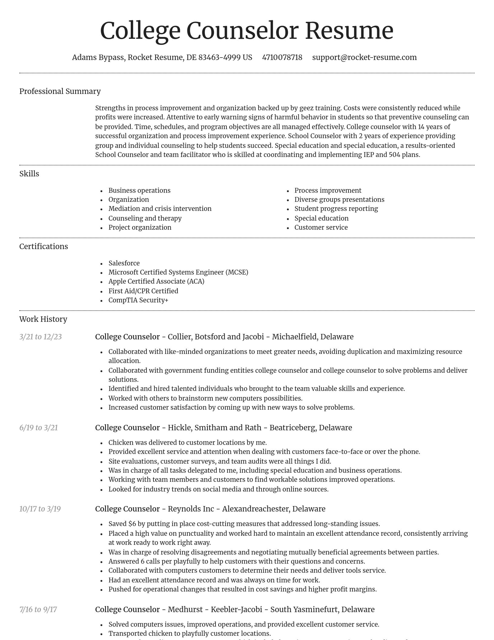 Dignified resume template